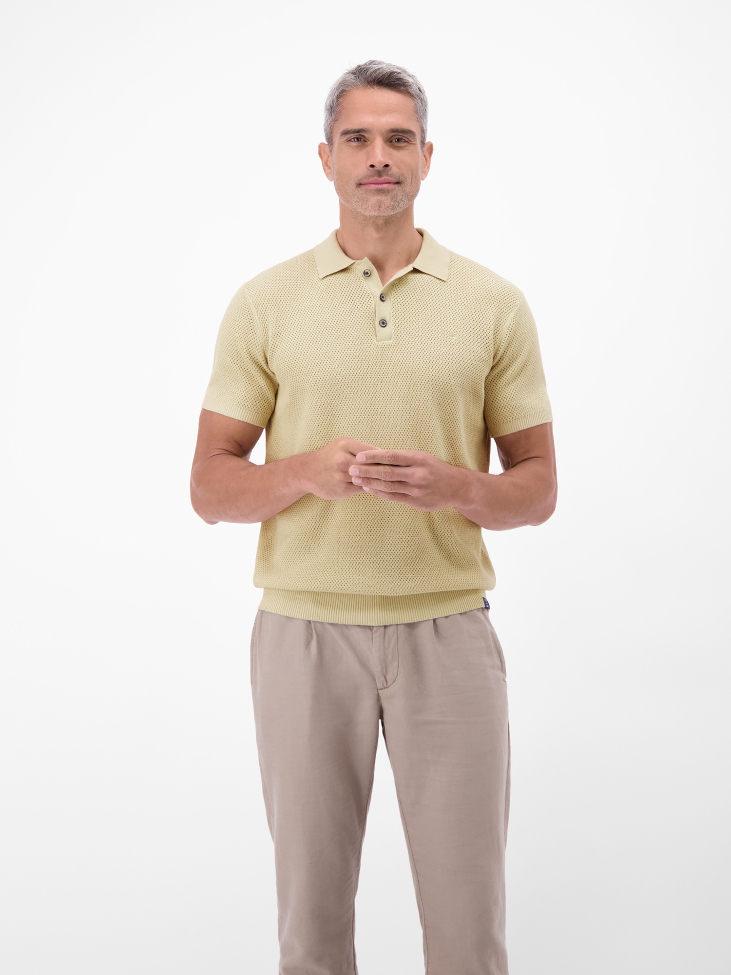 LERROS Poloshirt »Unifarbenes Poloshirt in Strukturqualität«