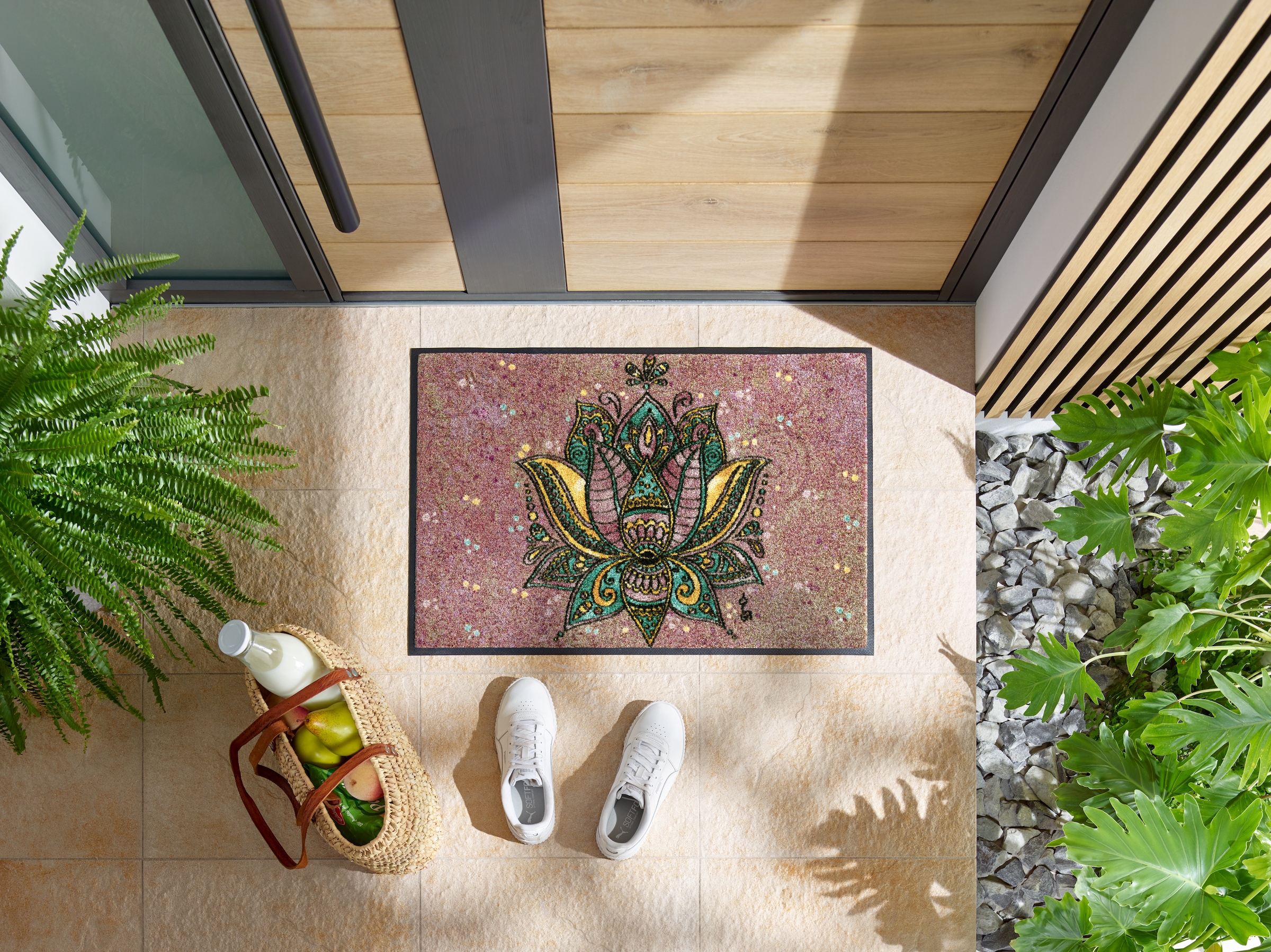 wash+dry by Kleen-Tex Fußmatte »Lotus Blossom« rechteckig 7 mm Höhe