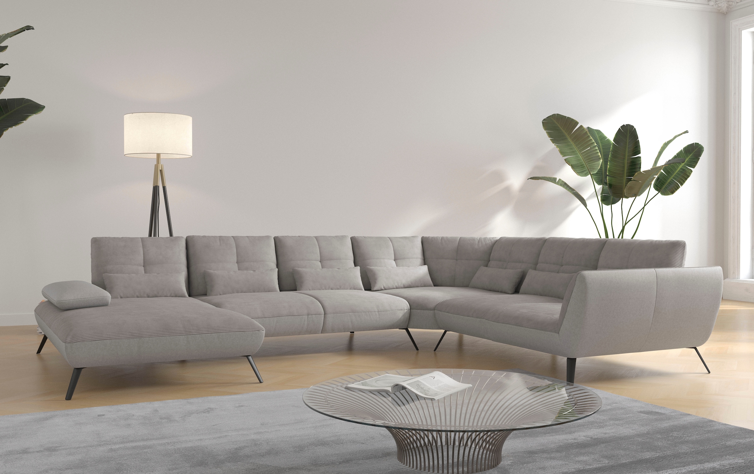 OTTO home Wohnlandschaft "Mikado U-Form" inkl. Sitztiefenverstellung und Armteilverstellung