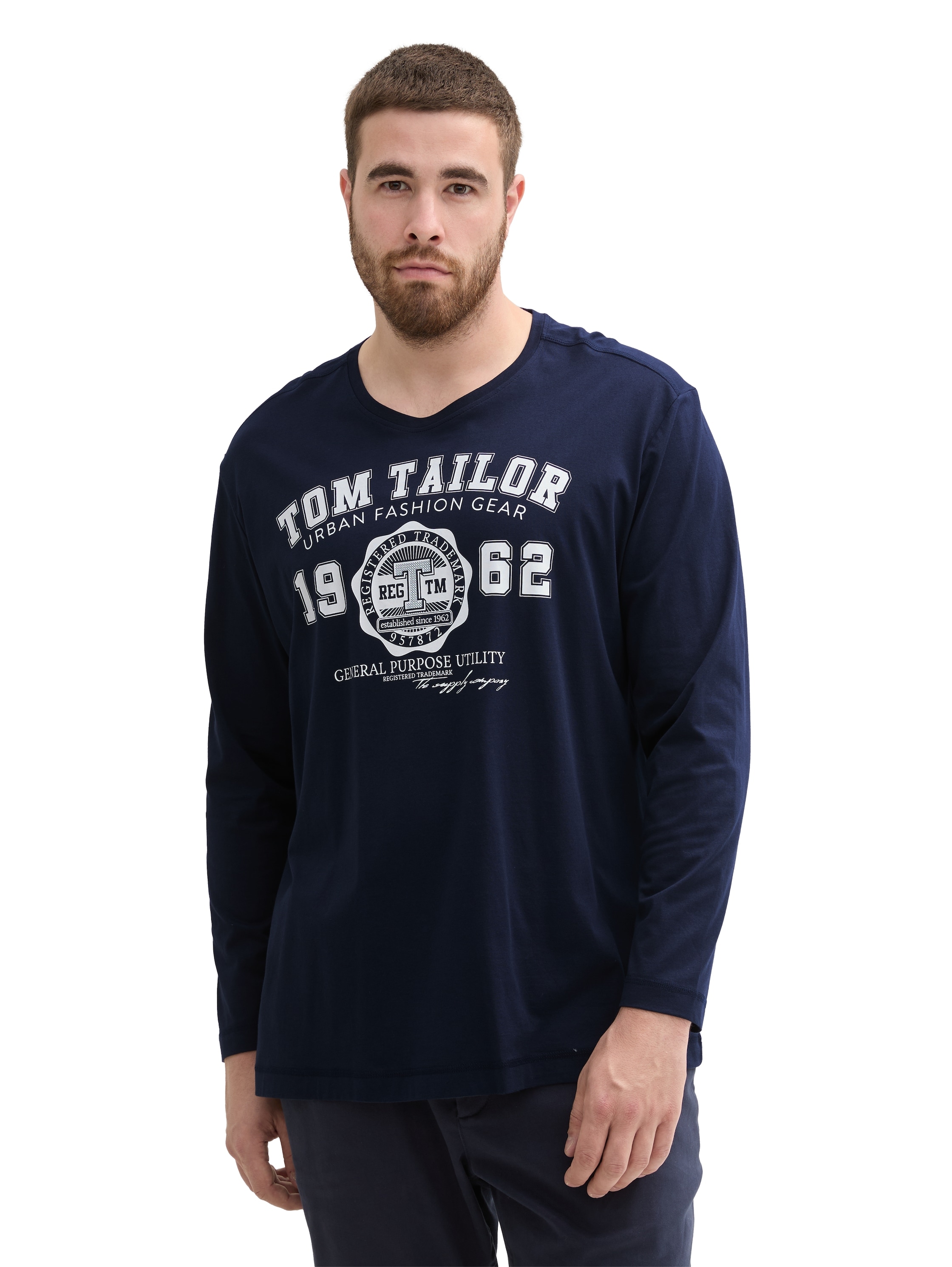 TOM TAILOR PLUS Langarmshirt mit Print/Große Größen