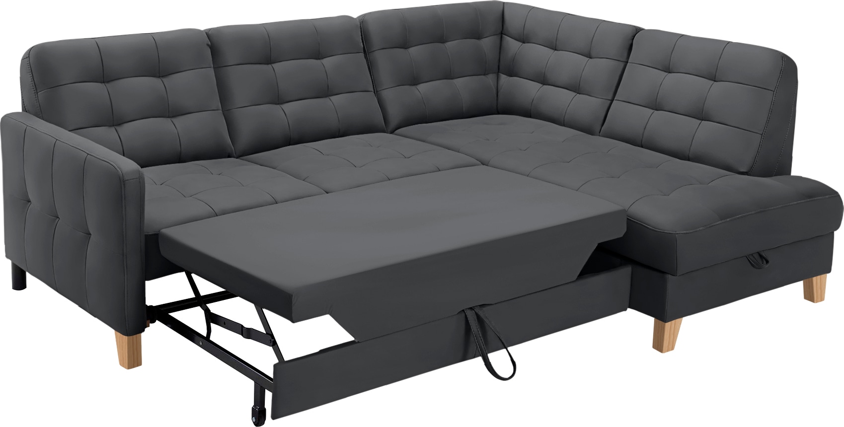 exxpo - sofa fashion Ecksofa »Elio, kompakt und komfortabel, bequem, zeitloses Design, L-Form«, wahlweise mit Bettfunktion und Bettkasten