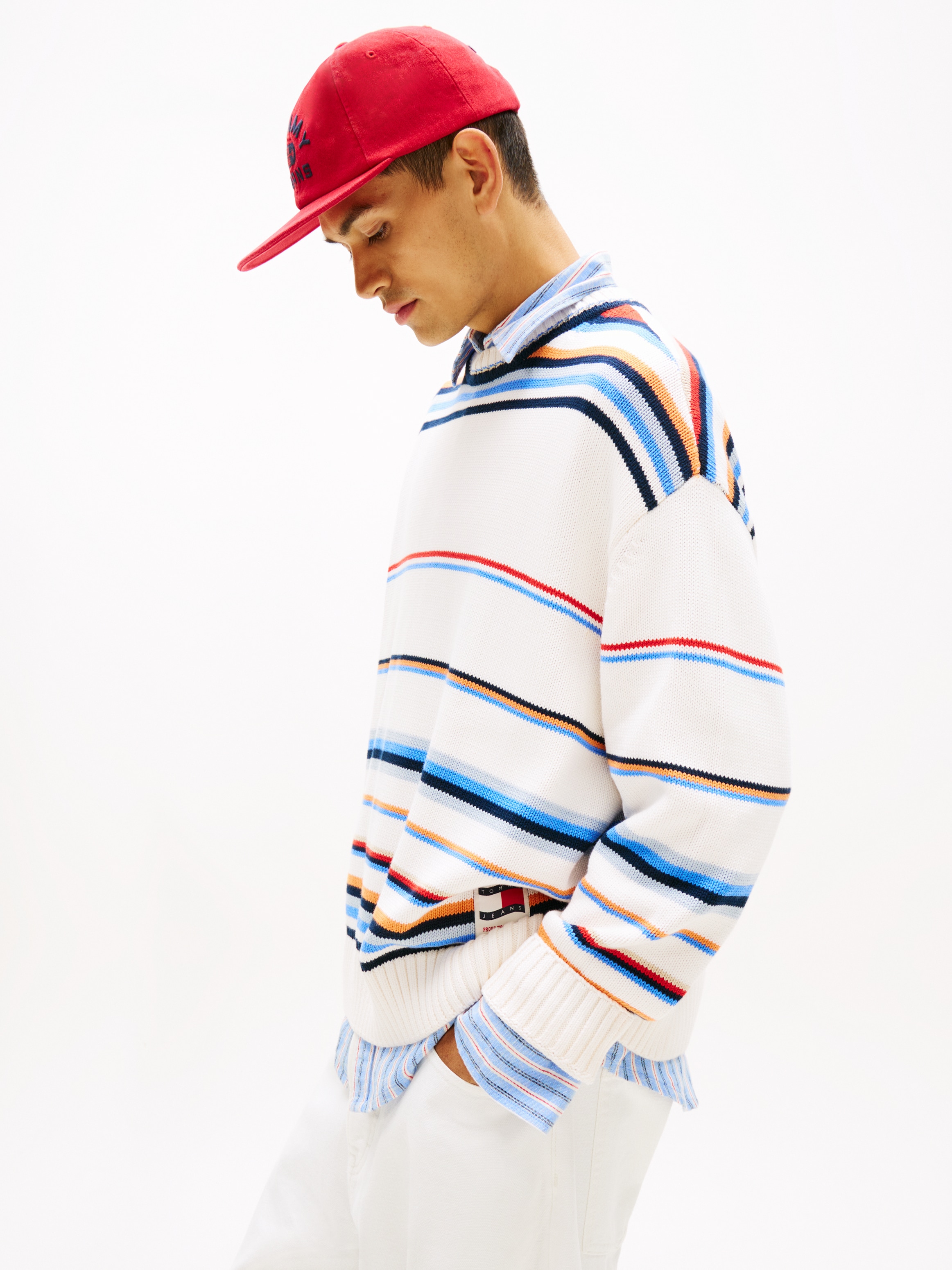 Tommy Jeans Strickpullover »90S MULTI STRIPES« Regular fit mit Streifenmuster