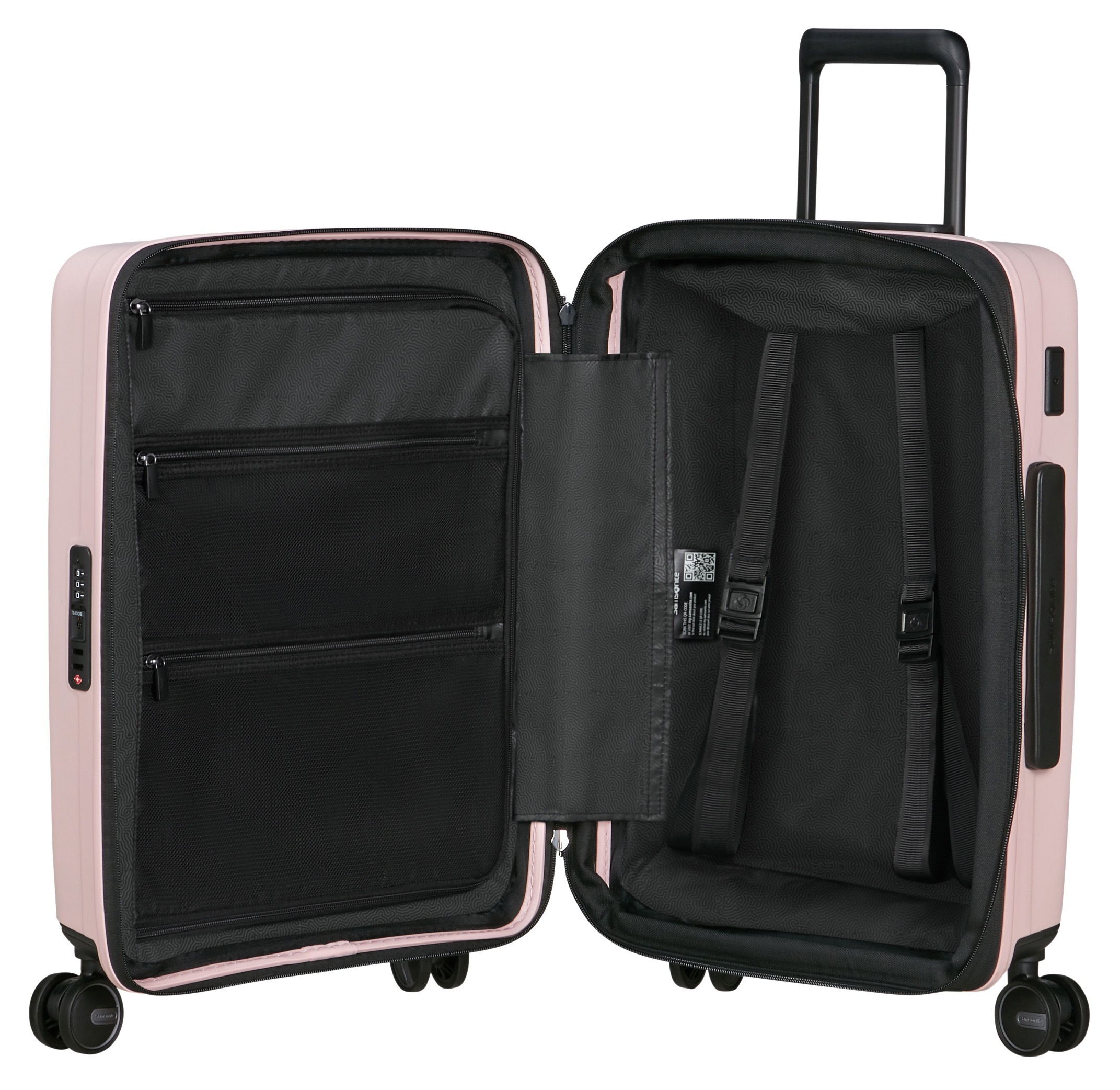 Samsonite Hartschalen-Trolley »RESTACKD, verschiedene Größen und Farben«, (mit Packtaschen), 4 Rollen, Reisekoffer mit TSA Schloss Volumenerweiterung Packtaschen