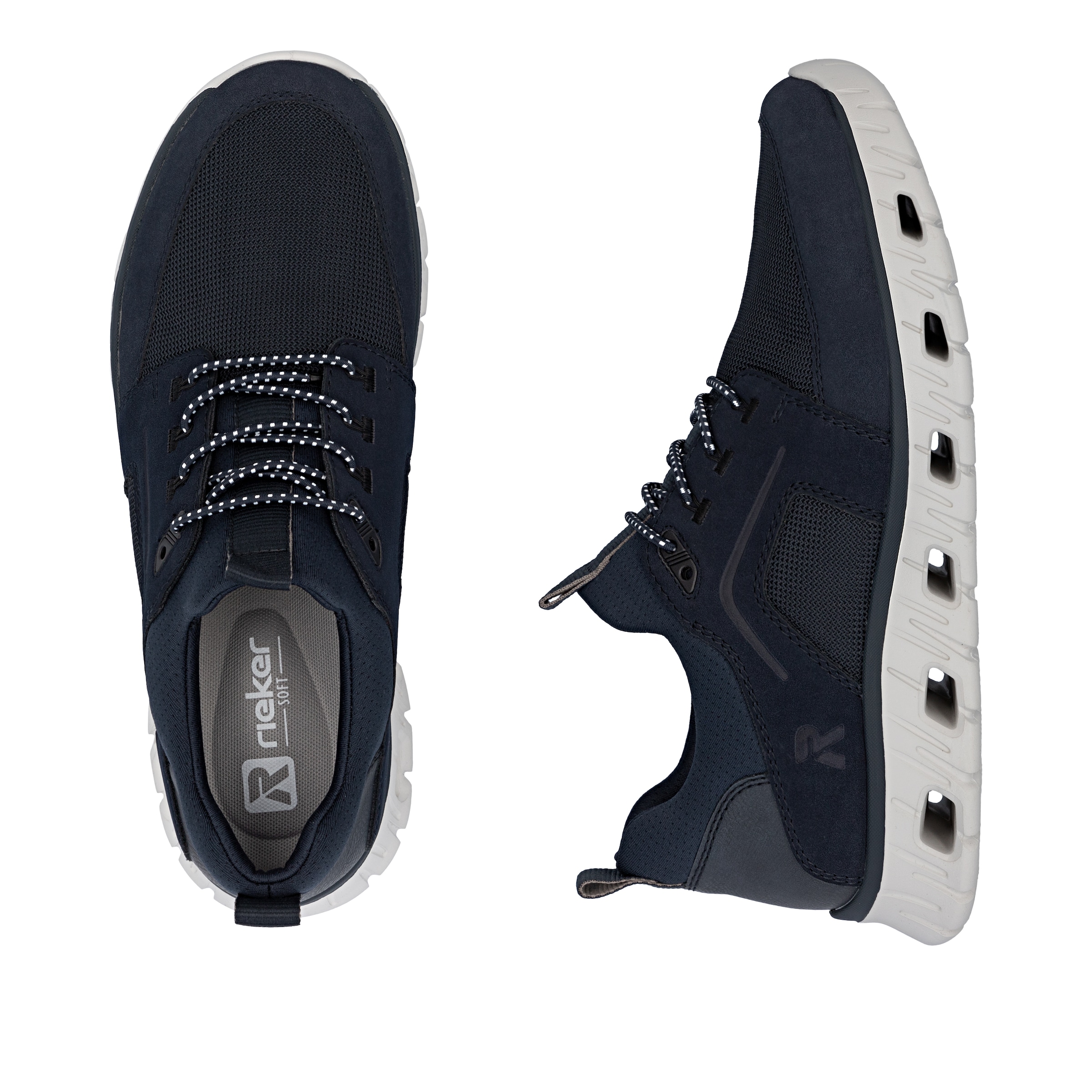 RIEKER Sport Slip-On Sneaker, Freizeitschuh, Halbschuh, Slipper mit Anziehlaschen