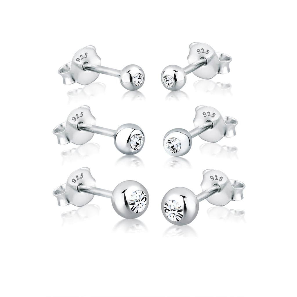 Elli Ohrring-Set »Stecker Kristalle 925 Sterling Silber«