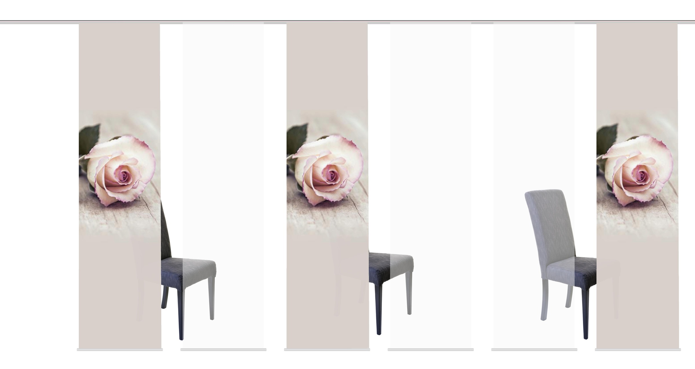 HOME WOHNIDEEN Schiebegardine "ROSIES" Klettband 6 Stk. tlg. HxB: 245x60, i günstig online kaufen