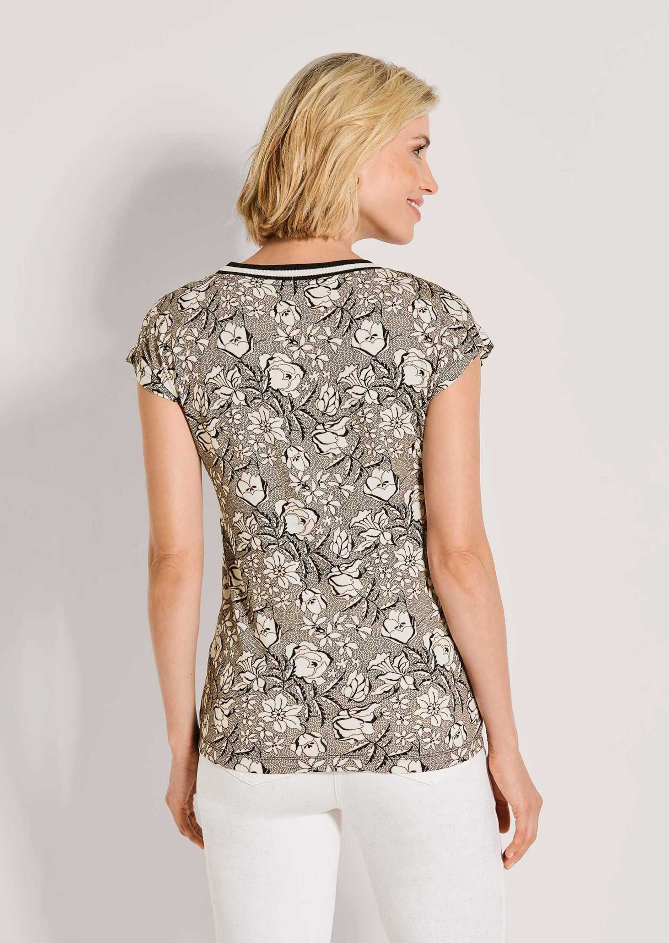 MADELEINE Kurzarmshirt »Shirt Kurzarm Shirt mit All-Over-Print« Ringelblende
