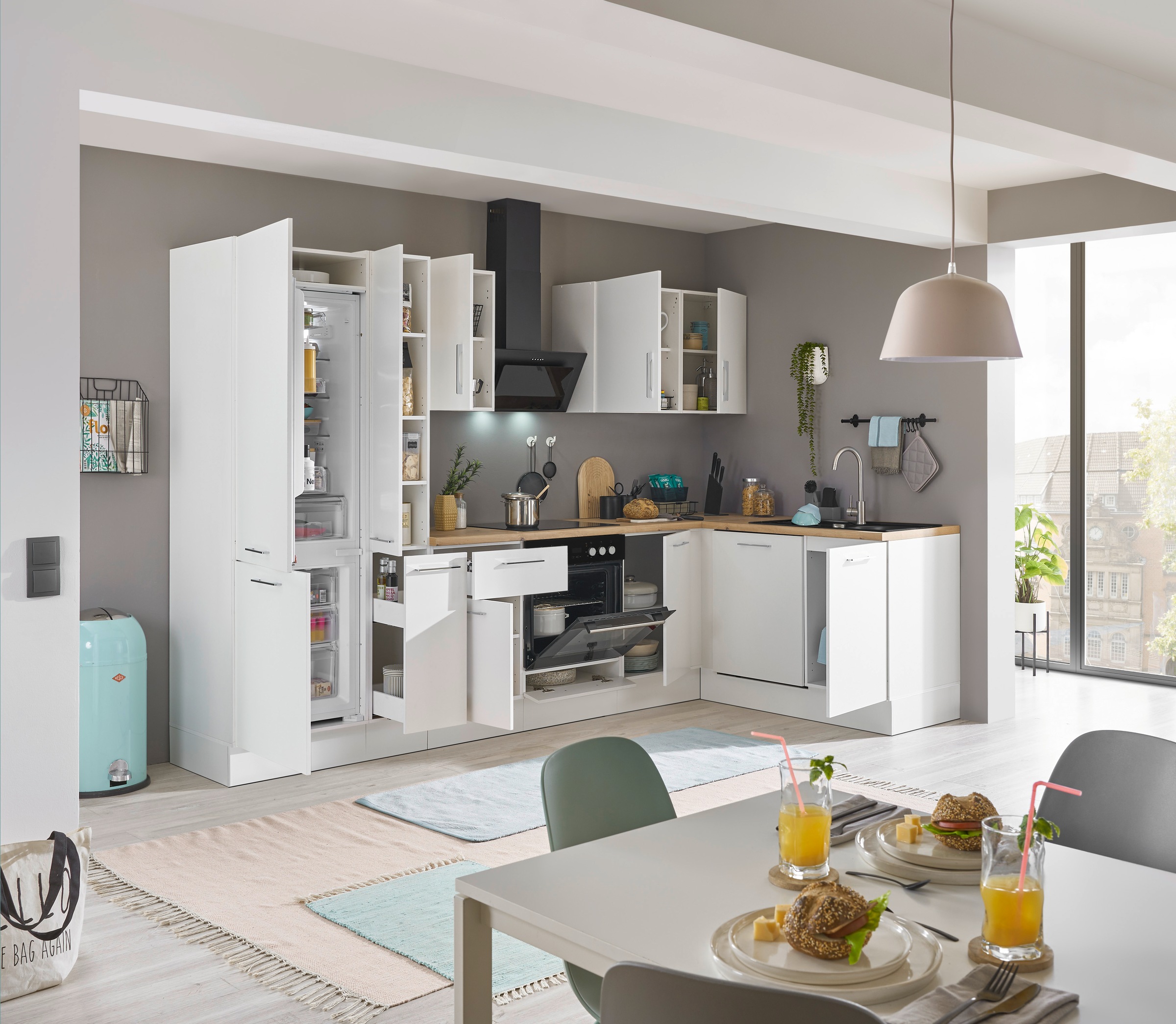 BASIC by Balculina Winkelküche »Turin«, Stellbreite 310x175 cm, wahlweise mit E-Geräten