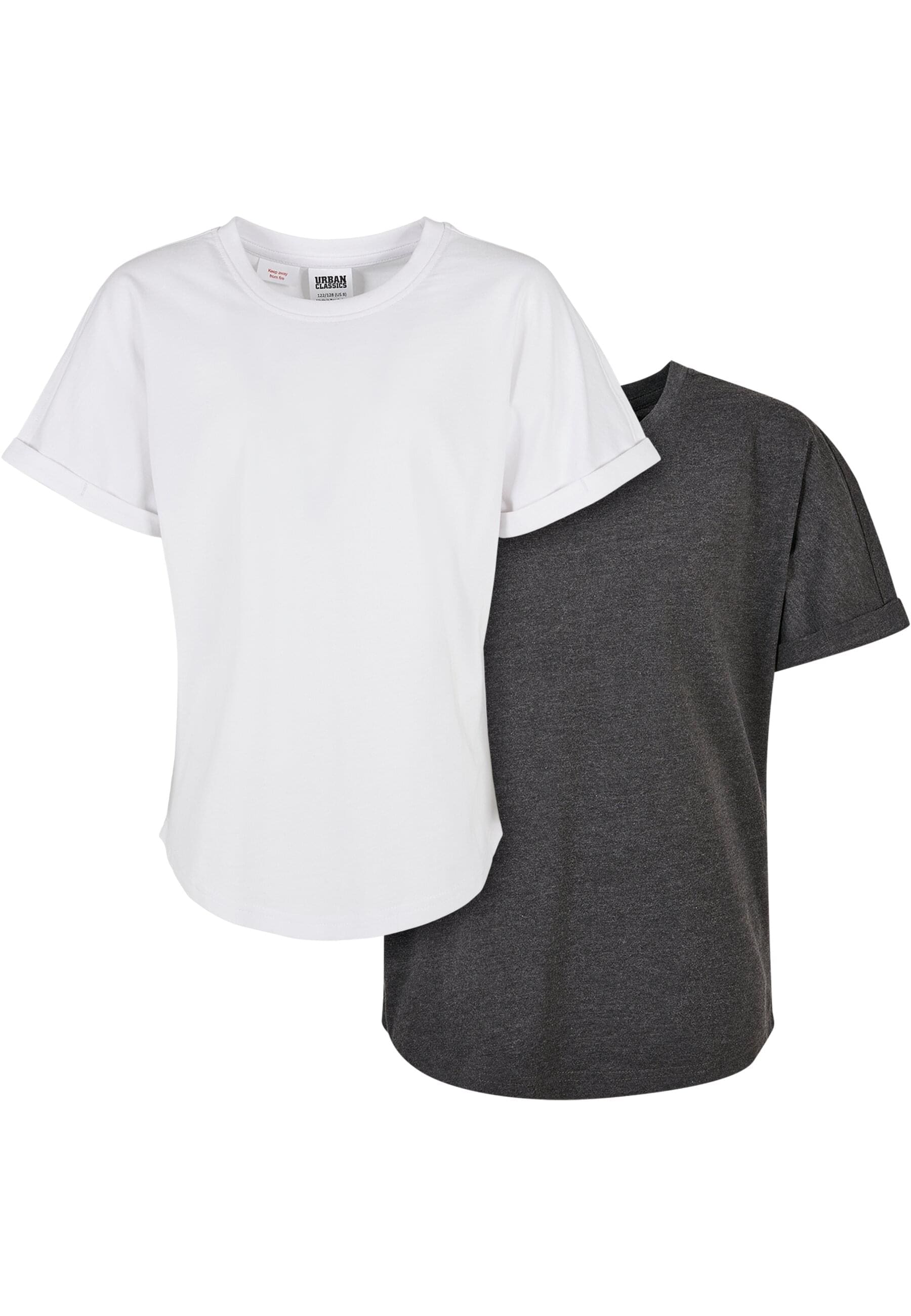 Kurzarmshirt »Urban Classics Herren Boys Long Shaped Turnup Tee 2-Pack«