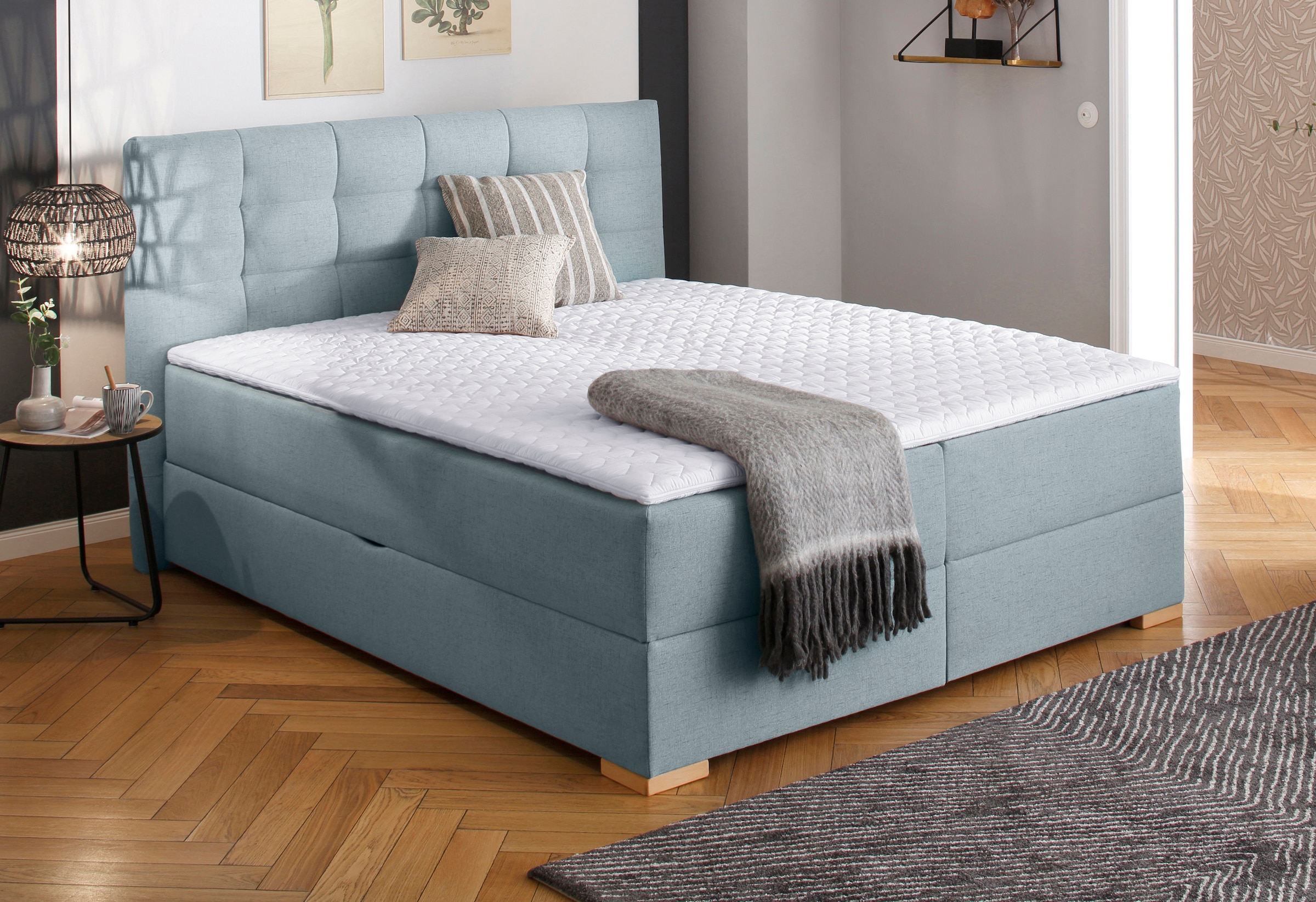 Home affaire Boxbett "Olivet mit Bettkasten" in 4 Farben, 4 Breiten, 2 Matratzenarten, auch in Überlänge 220 cm