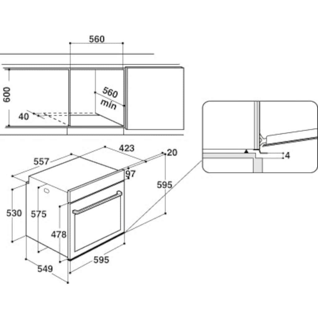 Privileg Einbaubackofen »PBWK3 JH8S BLG«, PBWK3 JH8S BLG, mit Backauszug, Hydrolyse, Dampffunktion