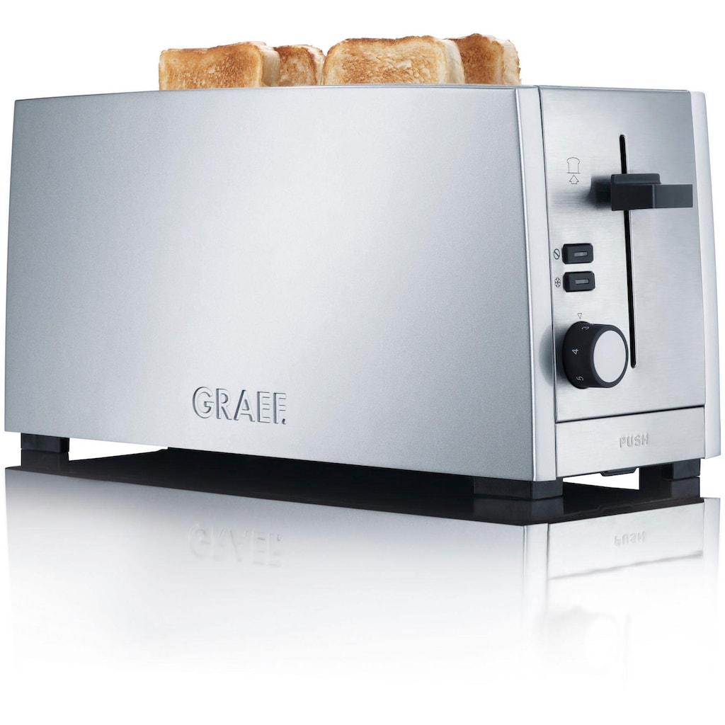 Graef Toaster »TO 100, silber«, 2 lange Schlitze, für 4 Scheiben, 1380 W