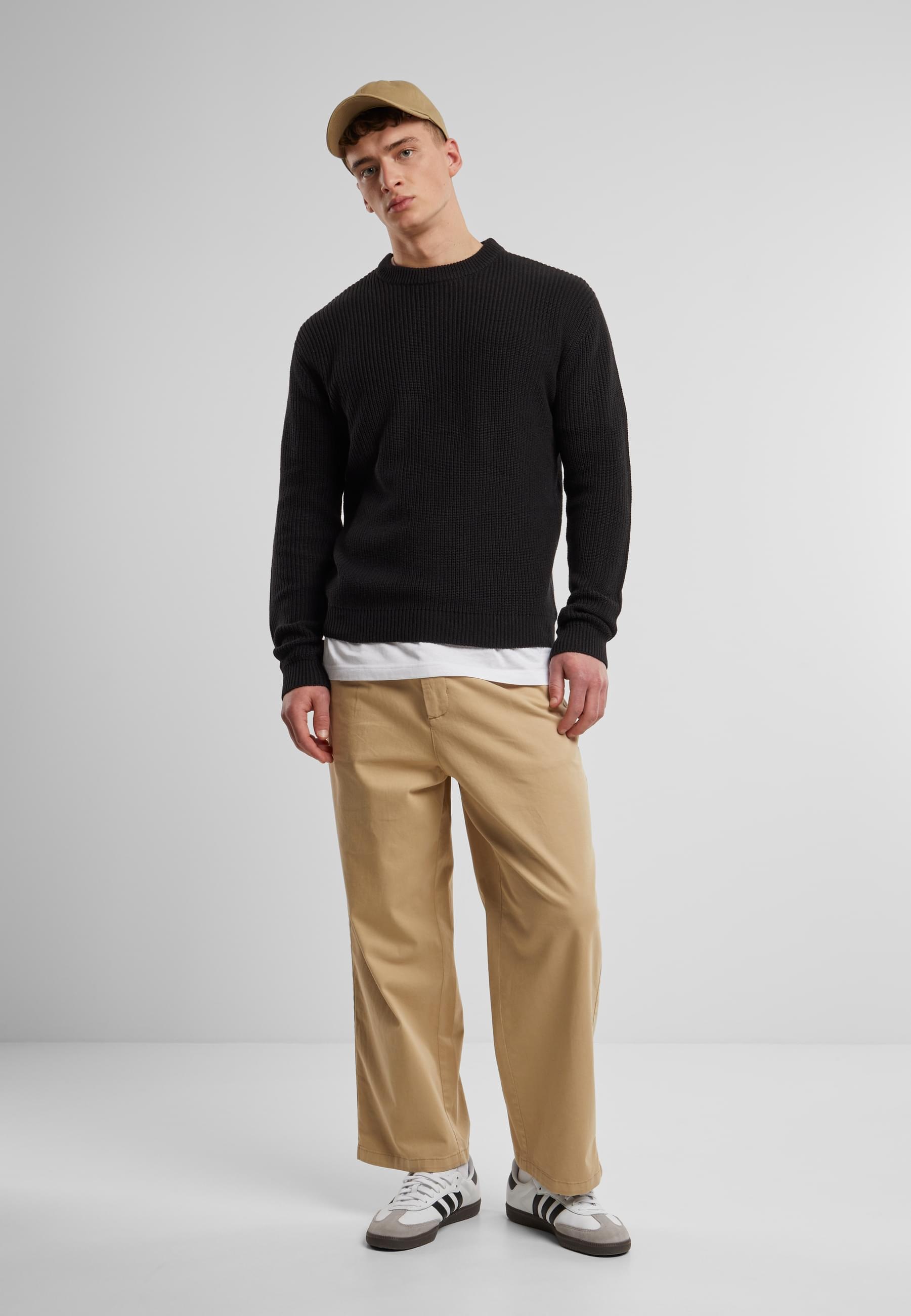 URBAN CLASSICS Rundhalspullover »Urban Classics Rib Basic Sweater«, (1 tlg.)