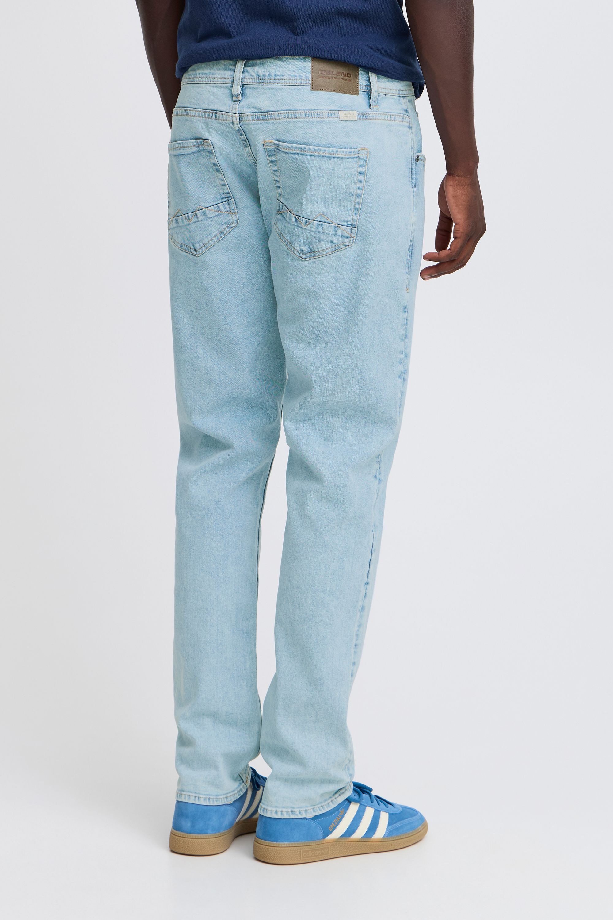 Bequeme Jeans BLEND "Bequeme Jeans BHTwister fit", Herren, Gr. 32, Länge 34, blau (denim bleach blau), Obermaterial: 99% Baumwolle CO. 1% Elasthan EL., Jeans 3