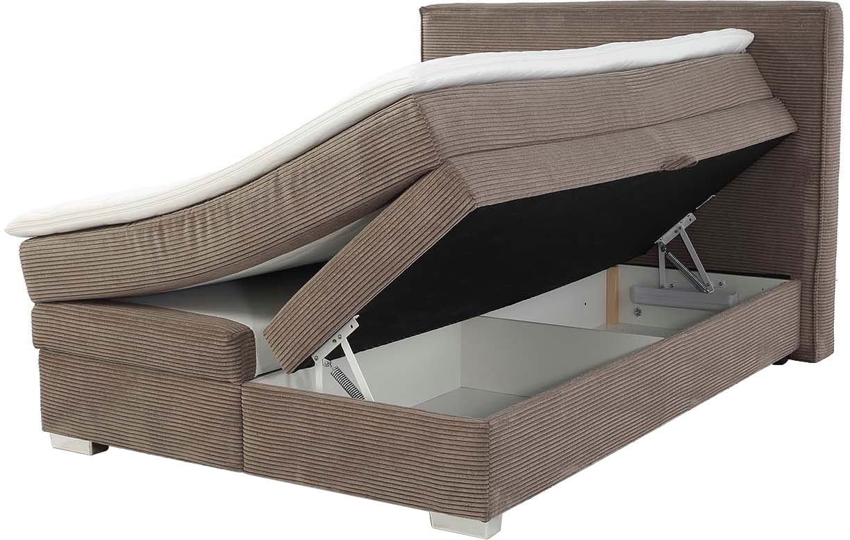 Jockenhöfer Gruppe Boxspringbett »Arabella, 2x 70er Boxen mit Stauraum«, Wende-Bonell-Federkern-Matratze (H2/H3), inkl. Topper