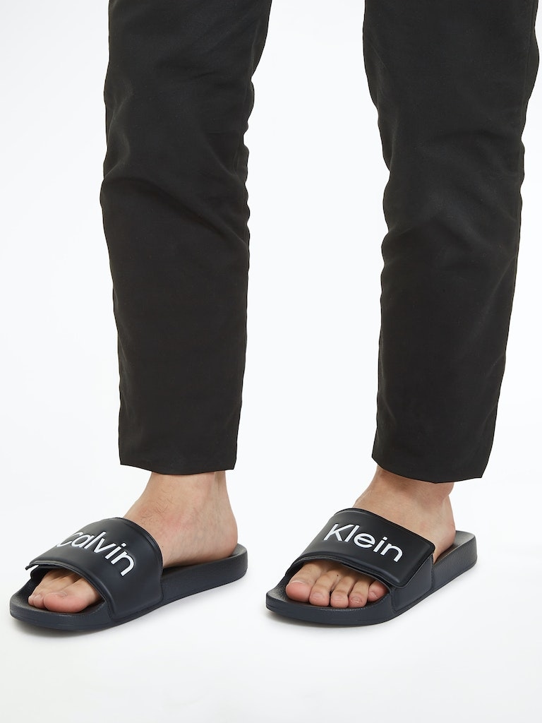 Calvin Klein Badepantolette »POOL SLIDE ADJ«, Sommerschuh, Poolslides, Schlappen, mit Logoschriftzug