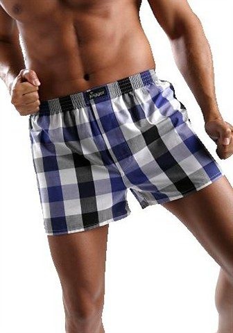 LE JOGGER Herren Webboxer, Gr. 7, bunt, Webqualität, Obermaterial: 100% Baumwolle, kariert, Unterhosen, farbig kariert