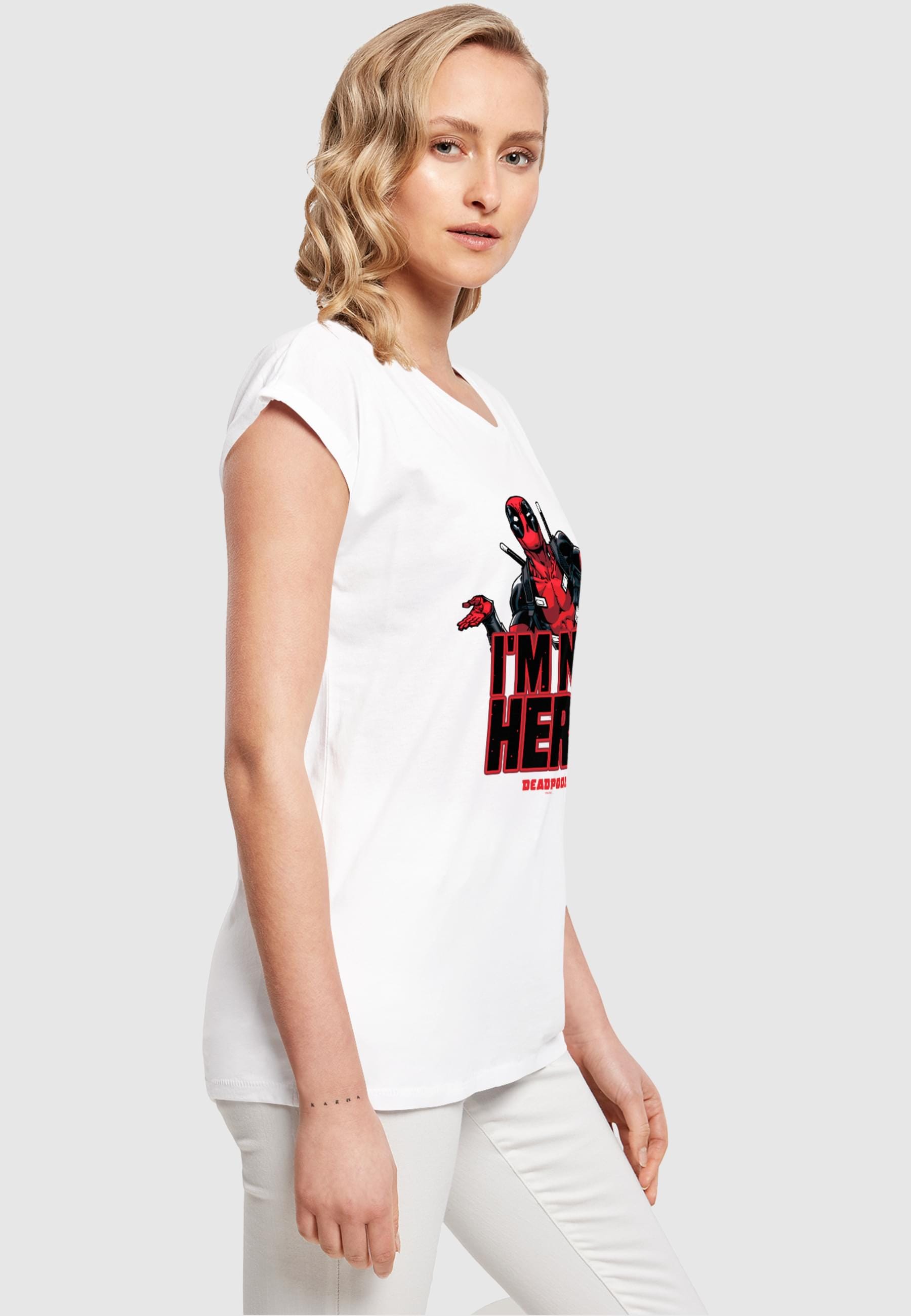 ABSOLUTE CULT T-Shirt »ABSOLUTE CULT Damen Ladies Deadpool - I Am No Hero T-Shirt«, (1 tlg.)