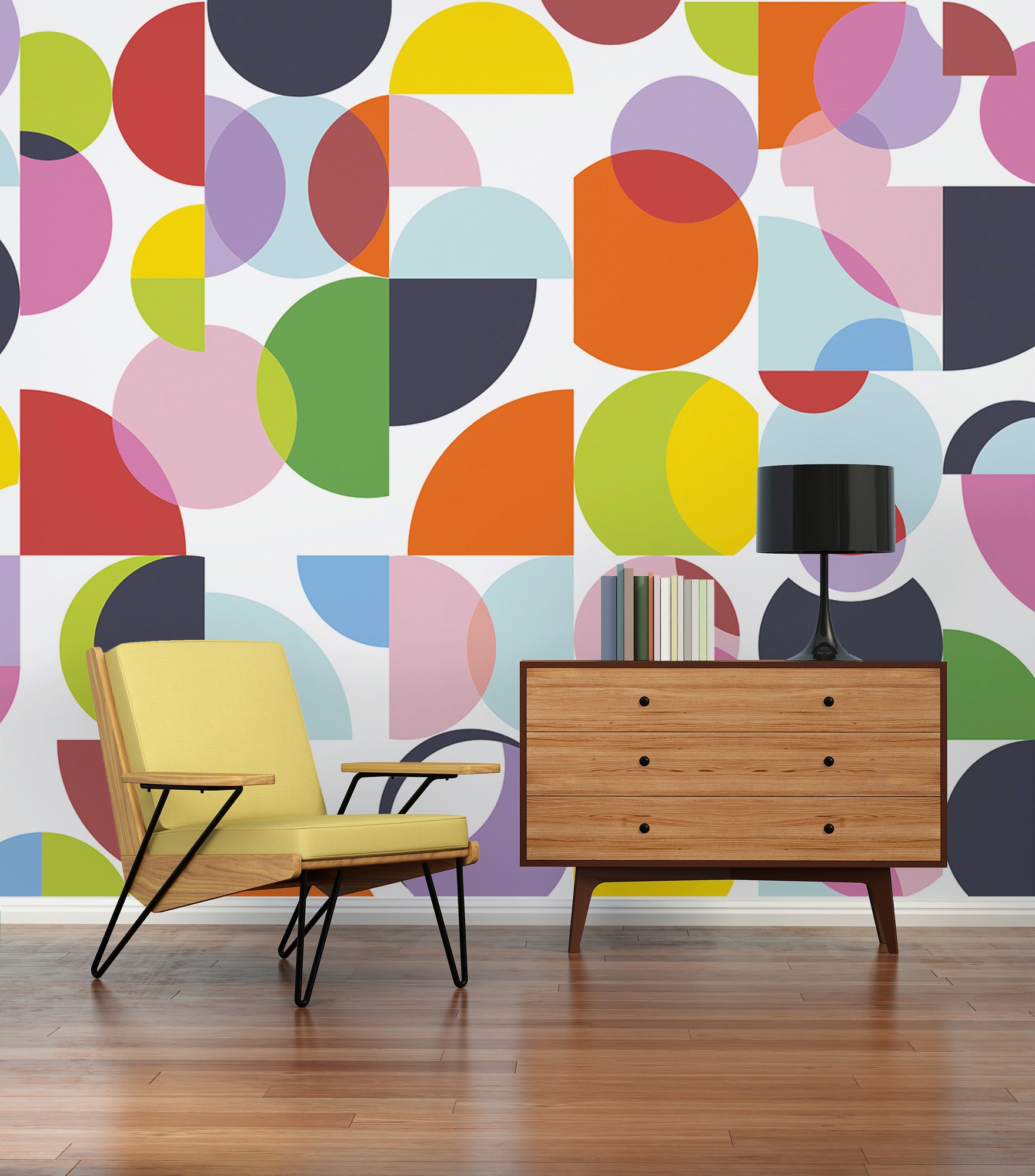 Architects Paper Fototapete »Atelier 47 Coloured Circles 1«, geometrisch, Vlies, Wand, Schräge, Decke