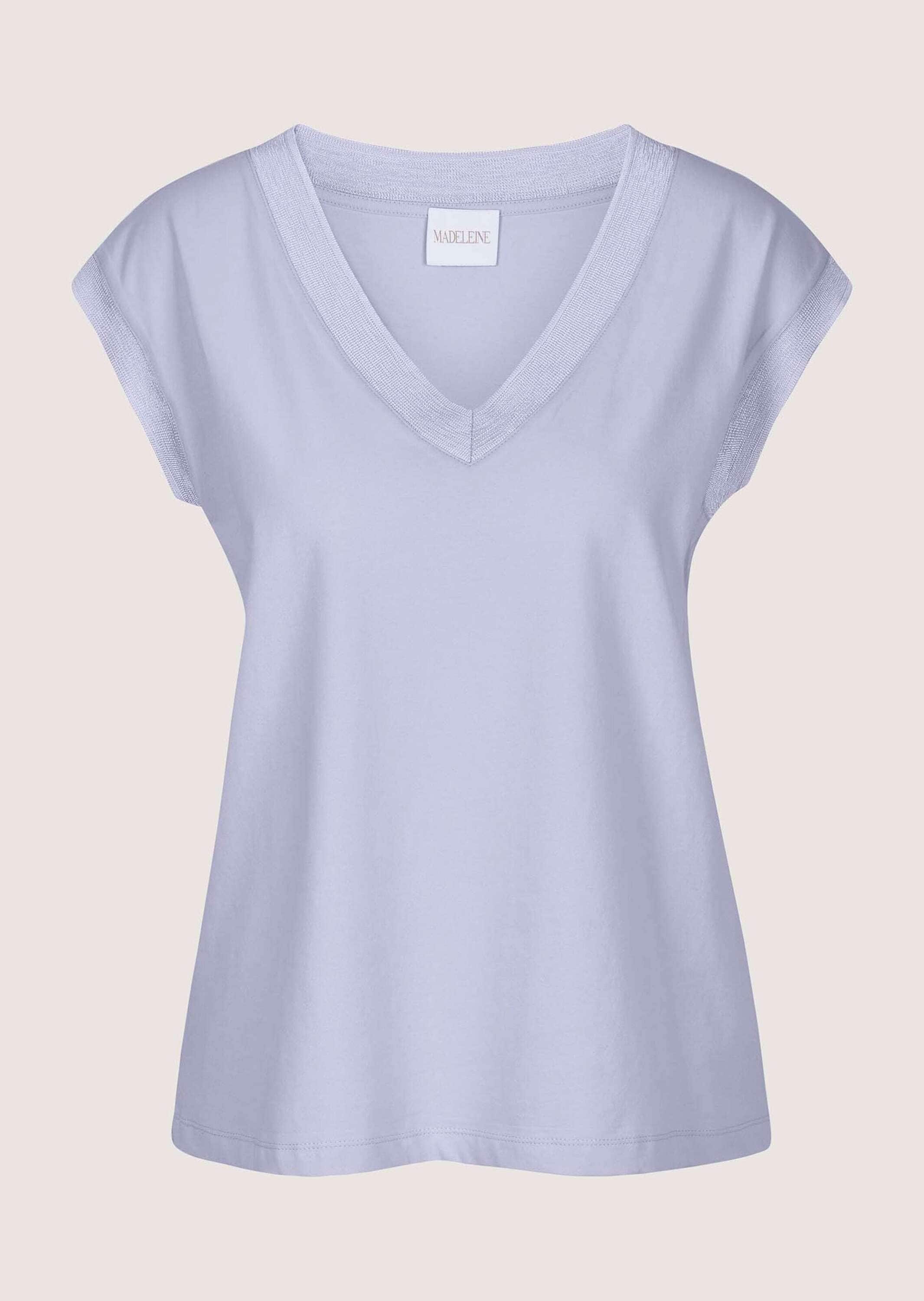 MADELEINE Kurzarmshirt »Jerseyshirt Sommershirt mit Rippenbändern« Breites Rippenband