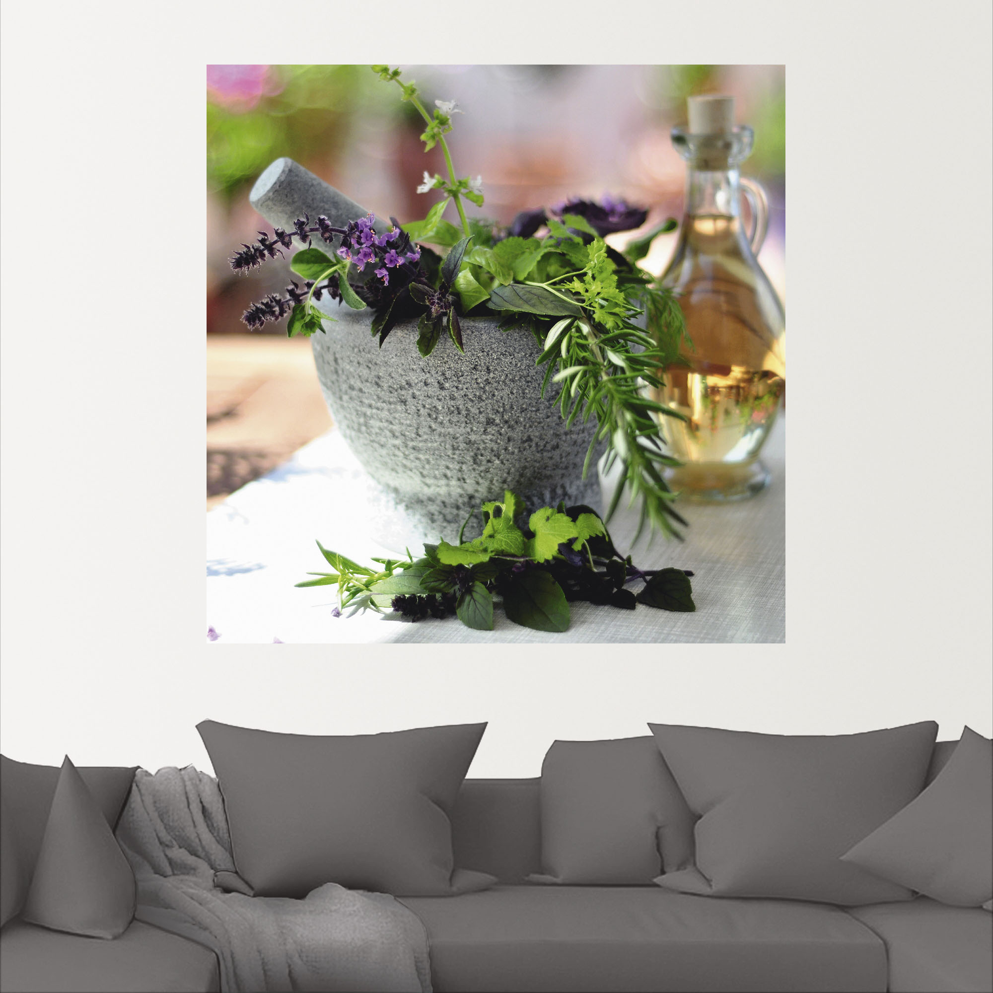 Thumbnail - Artland Wandbild "Gesunder Kräutermix im Mörser", Arrangements, (1 St.), als Poster, Wandaufkleber in verschied. Größen