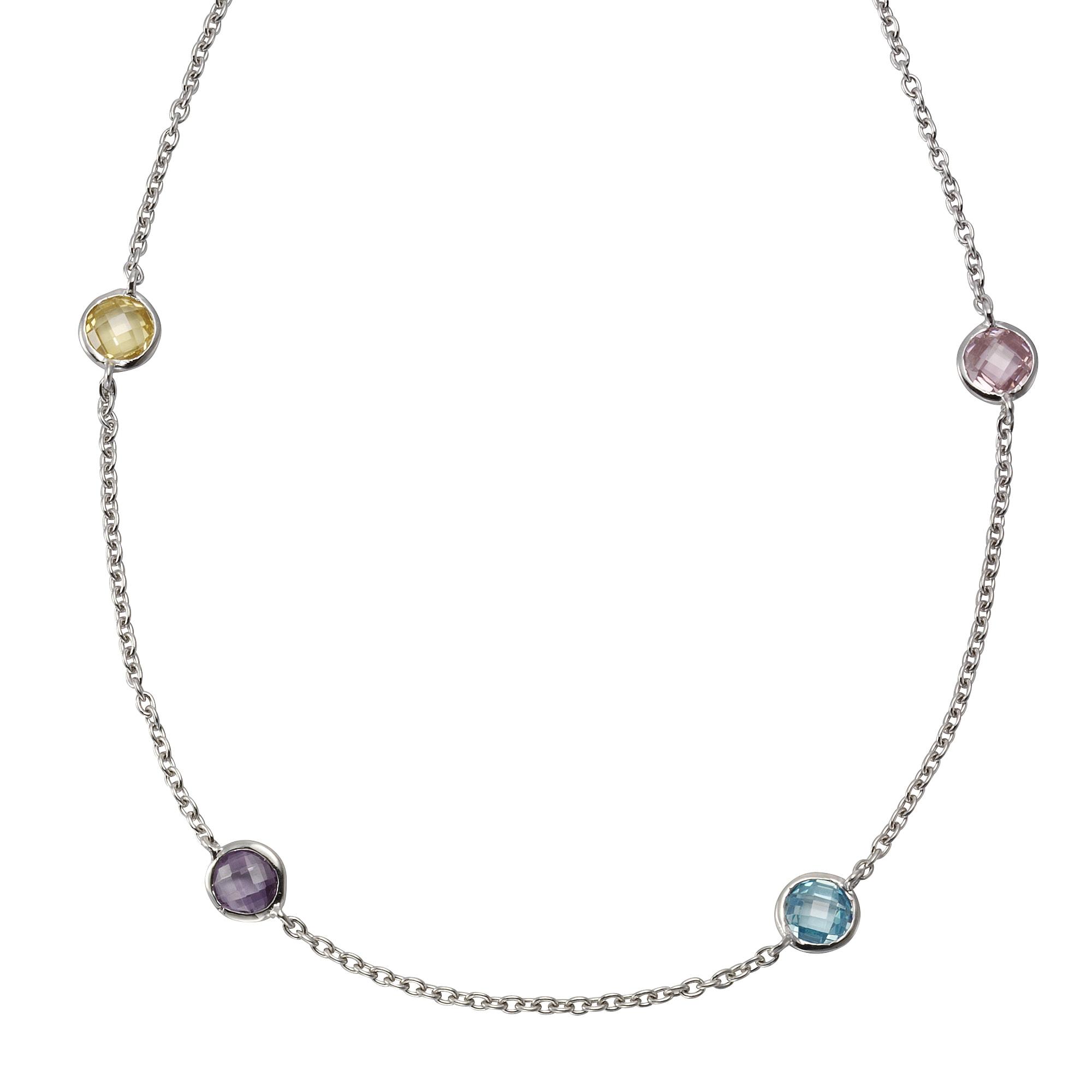 Zeeme Collierkettchen »925 Silber rhodiniert mit Zirkonia bunt«