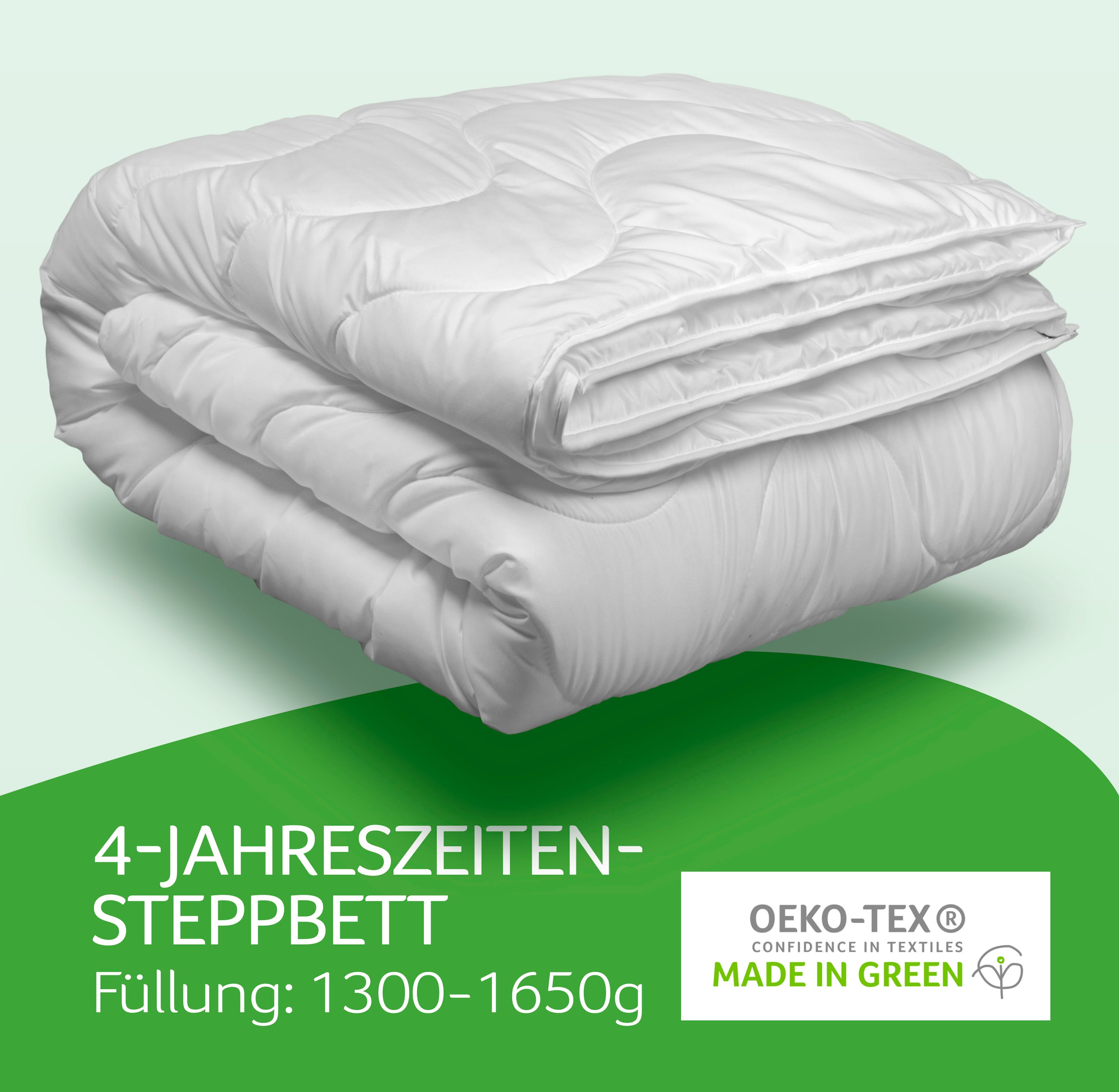 Thumbnail - Microfaserbettdecke, "Julia", John Cotton, Füllung: Microfaser, Bezug: 100% Polyester, Made in Green zertifiziert, kochf...