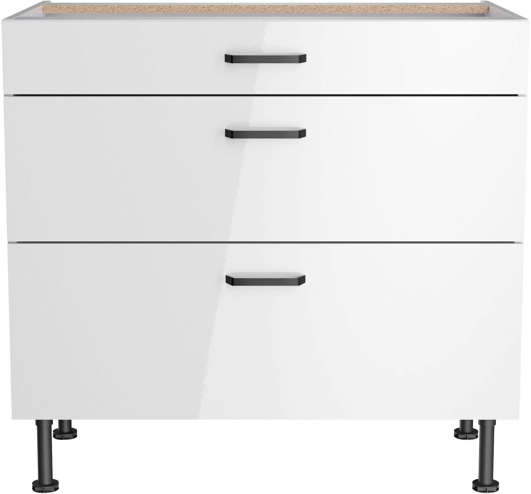 KOCHSTATION Unterschrank »KS-Paula« 90 cm breit, 87 cm hoch, mit 1 Schubkasten, 2 Auszüge