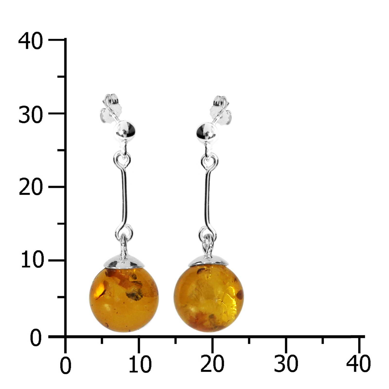 OSTSEE-SCHMUCK Paar Ohrhänger »Ostsee-Schmuck Ohrhänger Kugel 8 mm Ohrhänger Kugel 8 mm«, (2 tlg.)