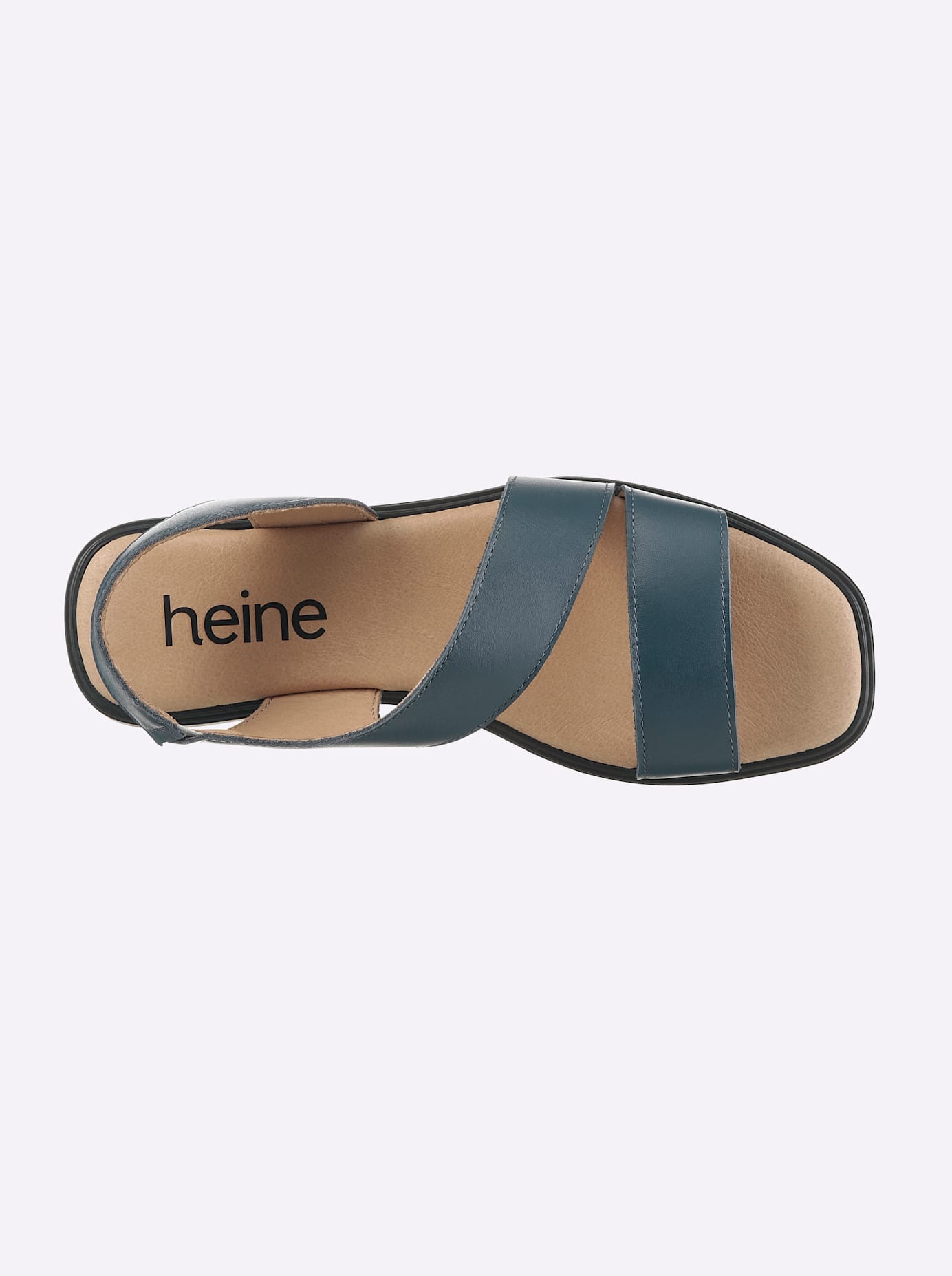 Sandale HEINE, Damen, Gr. 40, marine, Glattleder, Leder, Rindsleder, Schuhe Sandale 3