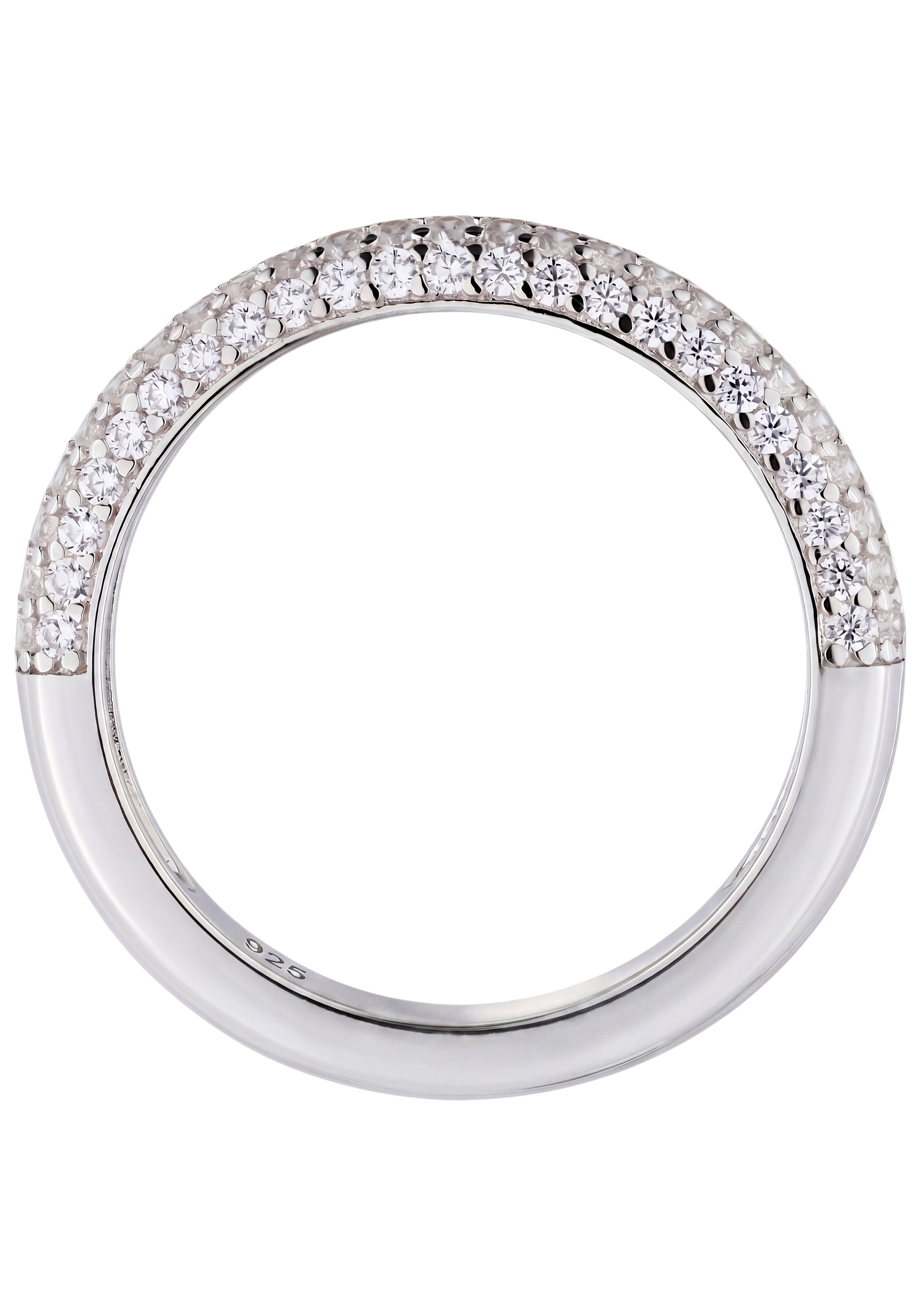 JOBO Silberring »Ring Fingerring« 925 Silber rhodiniert mit 48 Zirkonia