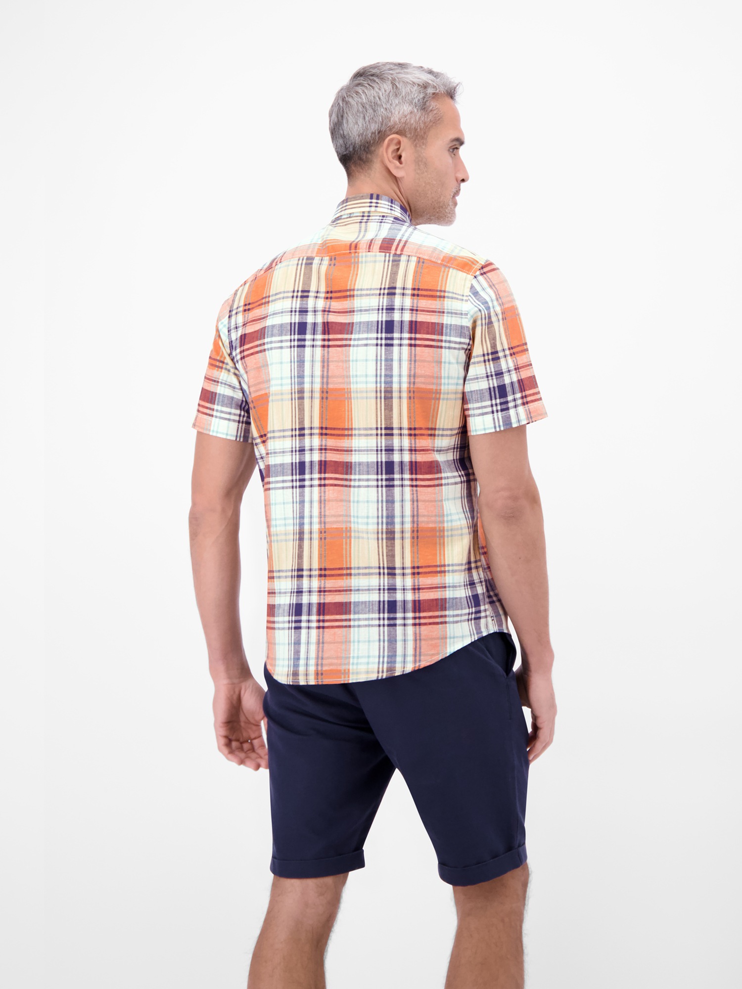 LERROS Kurzarmhemd "Kariertes Kurzarmhemd aus Baumwolle und Leinen" günstig online kaufen