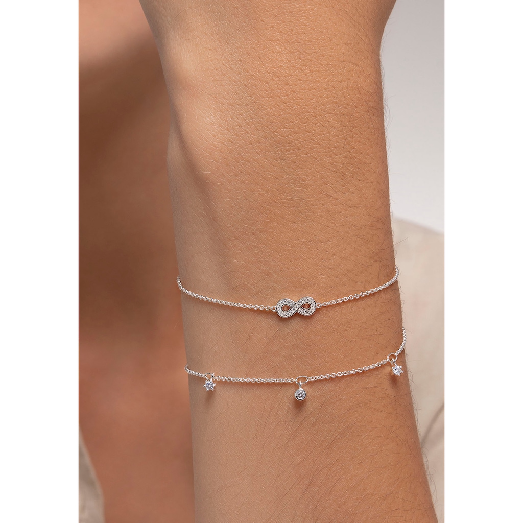 THOMAS SABO Armband »Infinity/Unendlichkeitsschleife silber, A2003-051-14-L19V«, mit Zirkonia (synth.)