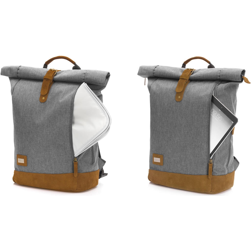 Fillikid Wickelrucksack »Berlin, grau melange«, Reflektoren