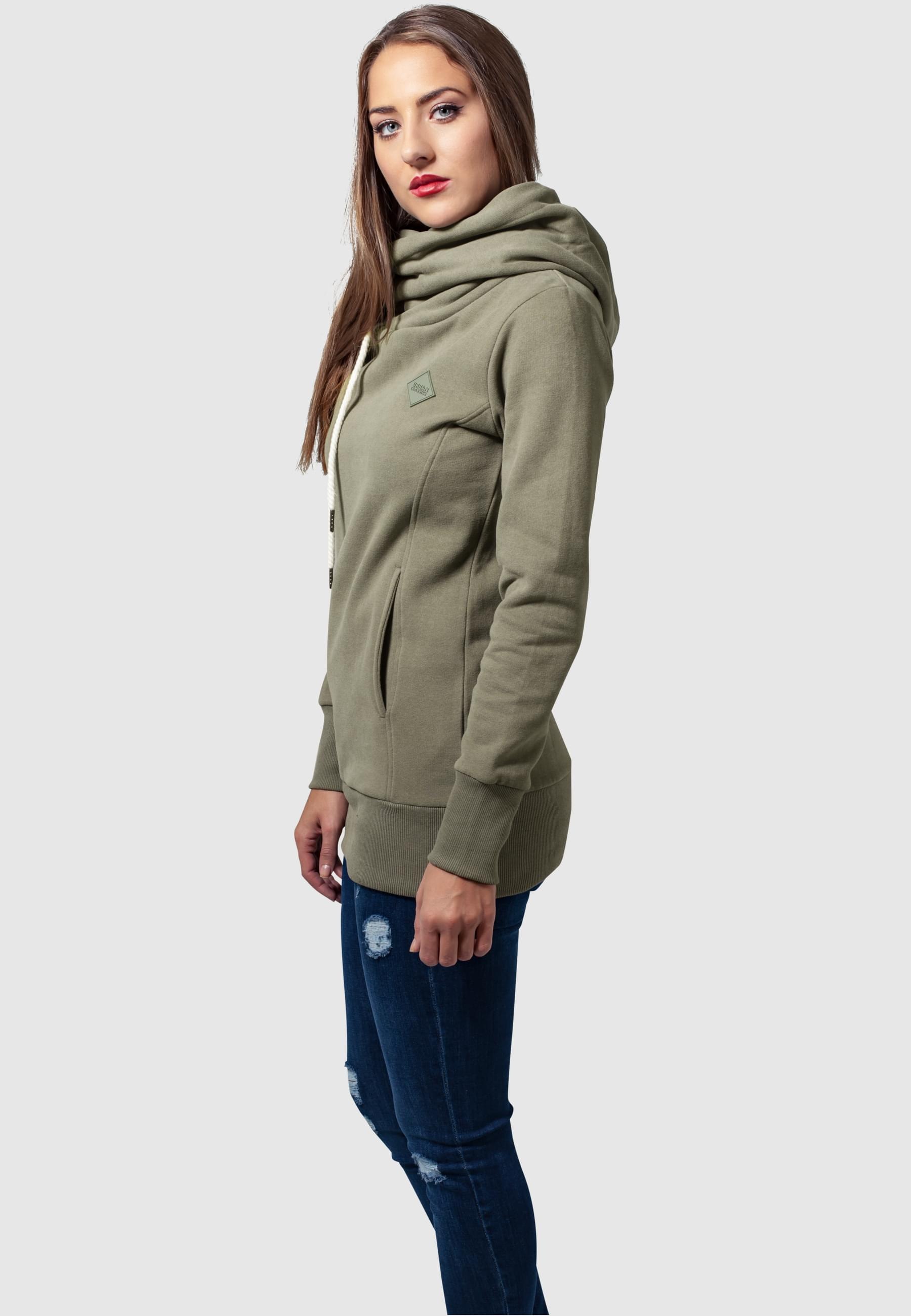 URBAN CLASSICS Kapuzenpullover »Urban Classics Damen Ladies Long Logopatch Hoody«, (1 tlg.)