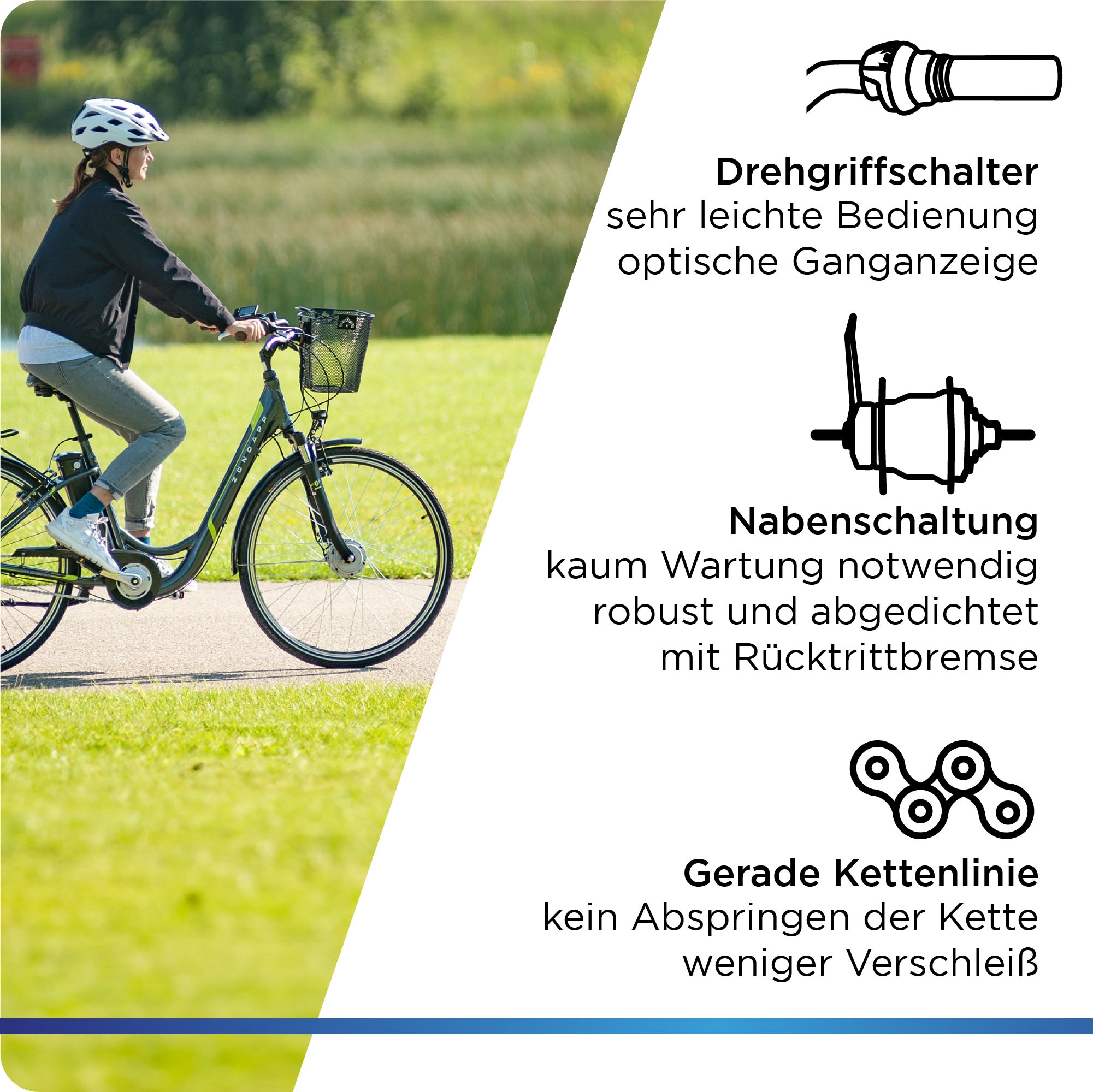 Zündapp E-Bike »Z510«, 3 Gang, Shimano, Nexus SC-3C41, Frontmotor 250 W, (mit Frontkorb), Pedelec, Elektrofahrrad für Damen u. Herren