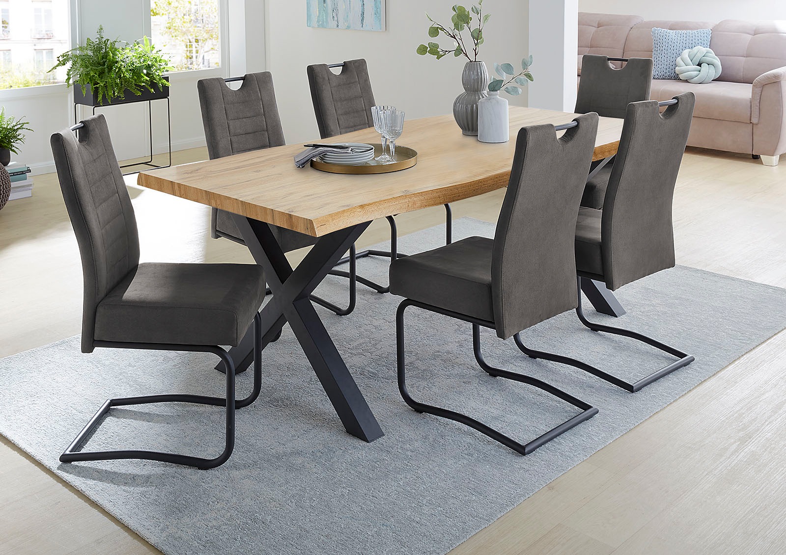 Jockenhöfer Gruppe Freischwinger "Jan" (Set) 4 Stk.Taschenfederkenpolsterun günstig online kaufen