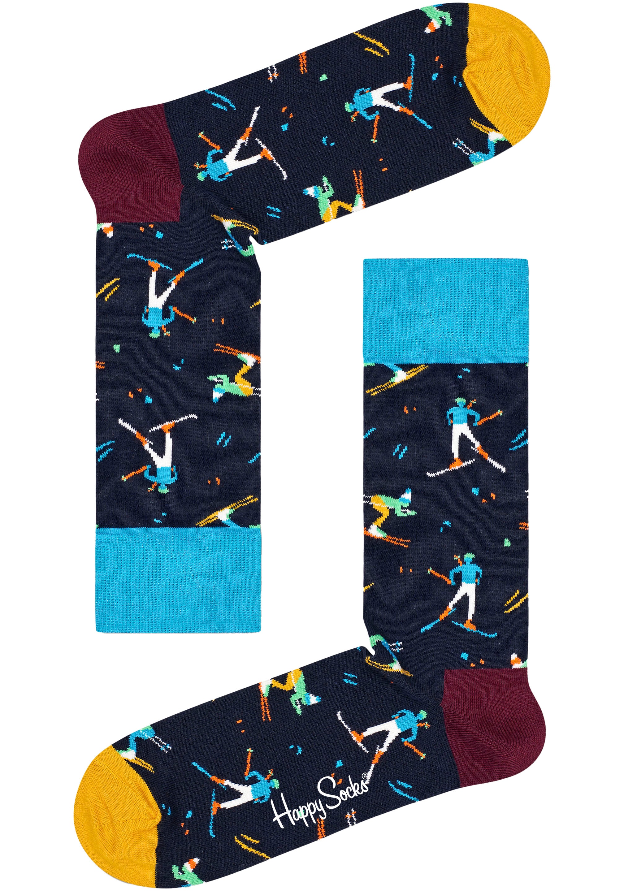 Happy Socks Langsocken, (2er Pack), mit Snowboardmotiven