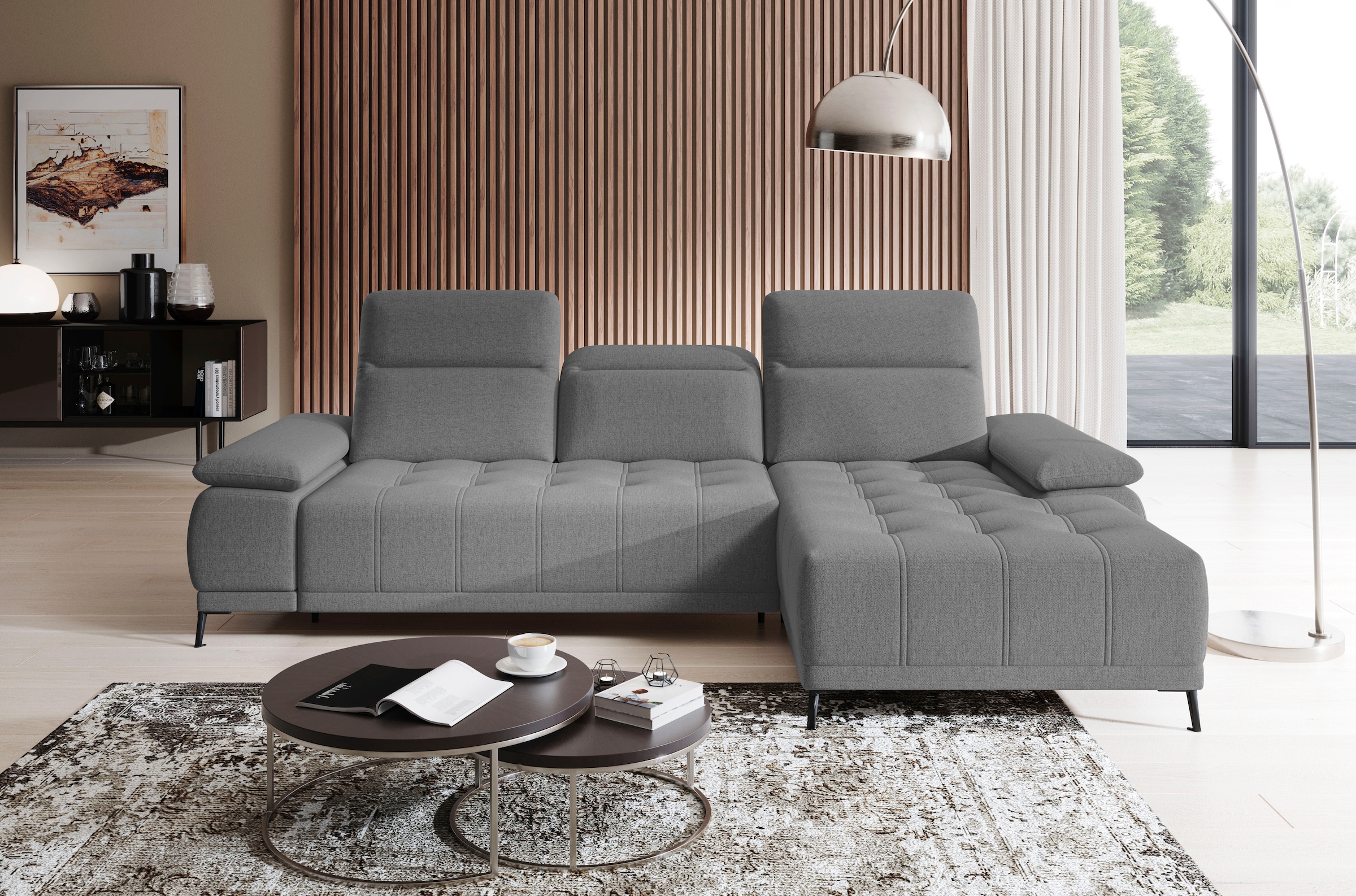 WERK2 Ecksofa "Focus-S, inkl. elektr. Sitzvorzug, manuelle Kopfteilverstell günstig online kaufen