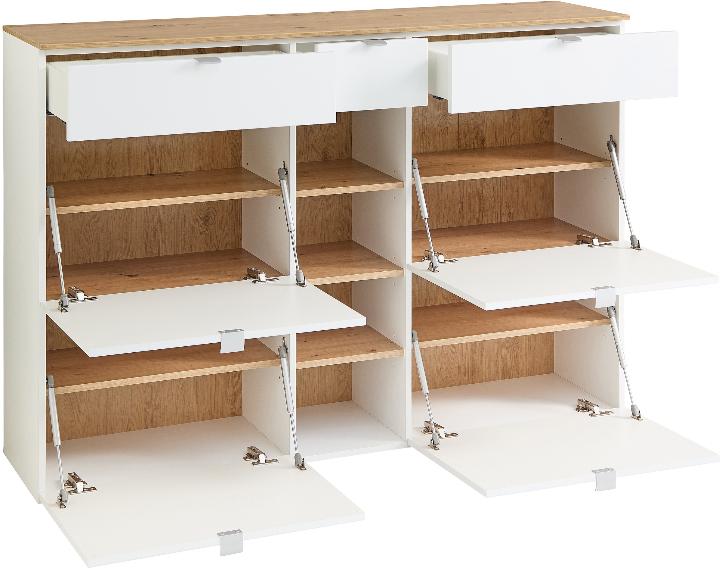Innostyle Schuhschrank »Bari Schuhschrank mit Schubkästen, BxHxT 7148x103x38 cm«, (1 St.), 4 Klappen, 12 Fächer, Softclose, ABS Kantenschutz