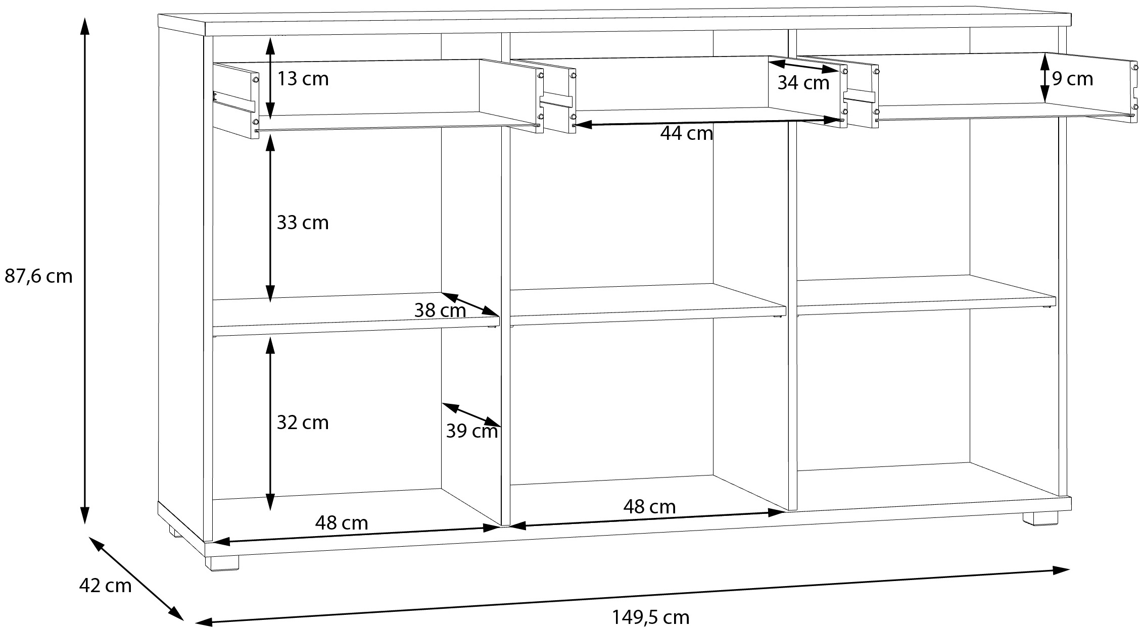 FORTE Sideboard »Allister«, viel Stauraum, trendiges Dekor