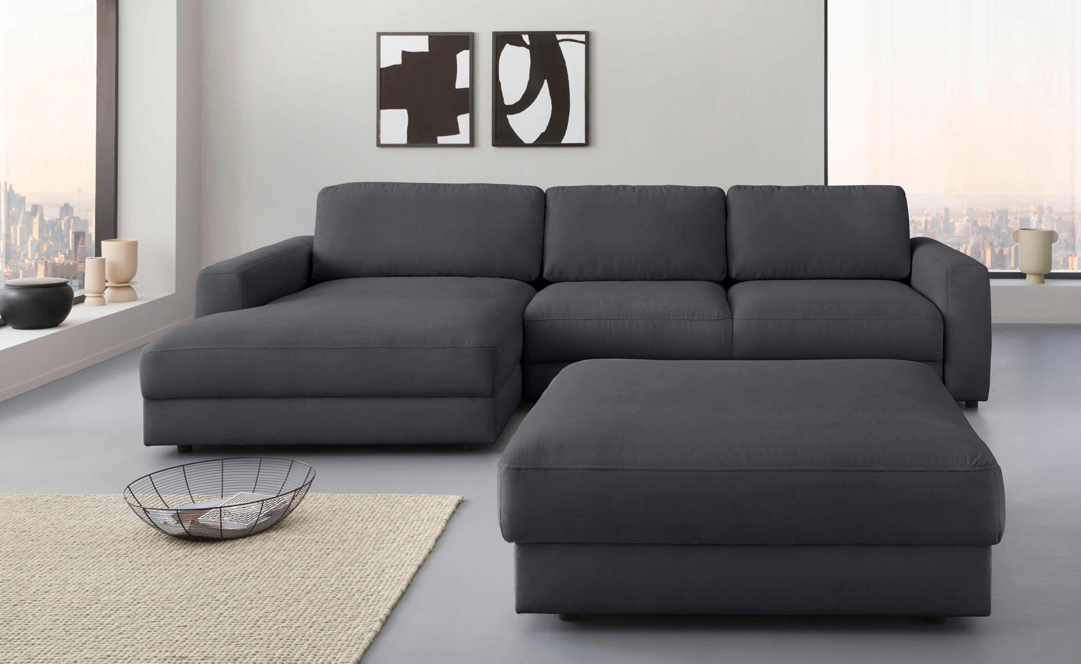 Home affaire Ecksofa "Bloomfield, bequem und elegant, Breite 303cm, L-Form" mit Bettfunktion und Bettkasten, Unser Dauertiefpreis