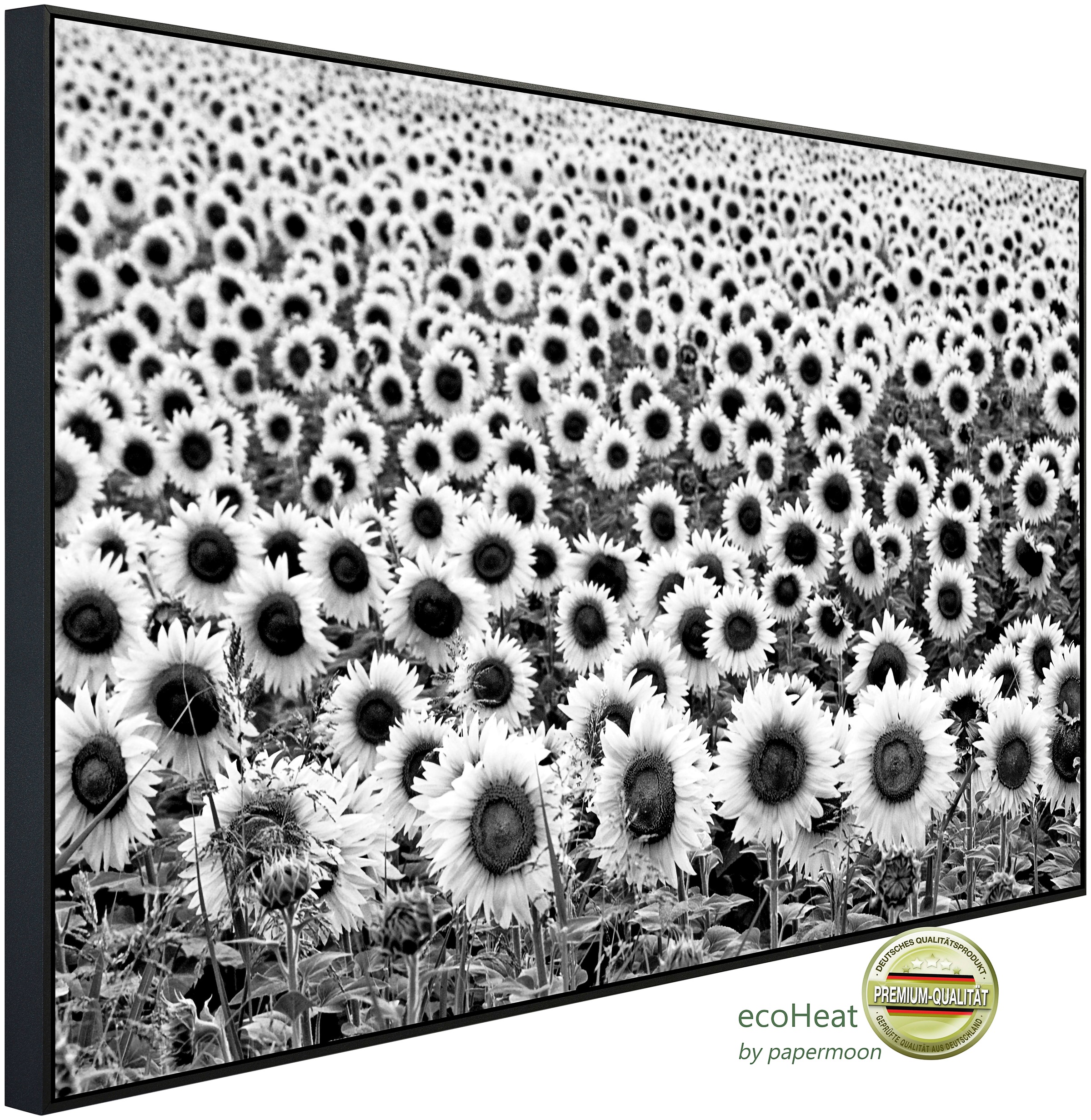 Papermoon Infrarotheizung »Sonnenblumen Schwarz & Weiß«, sehr angenehme Strahlungswärme