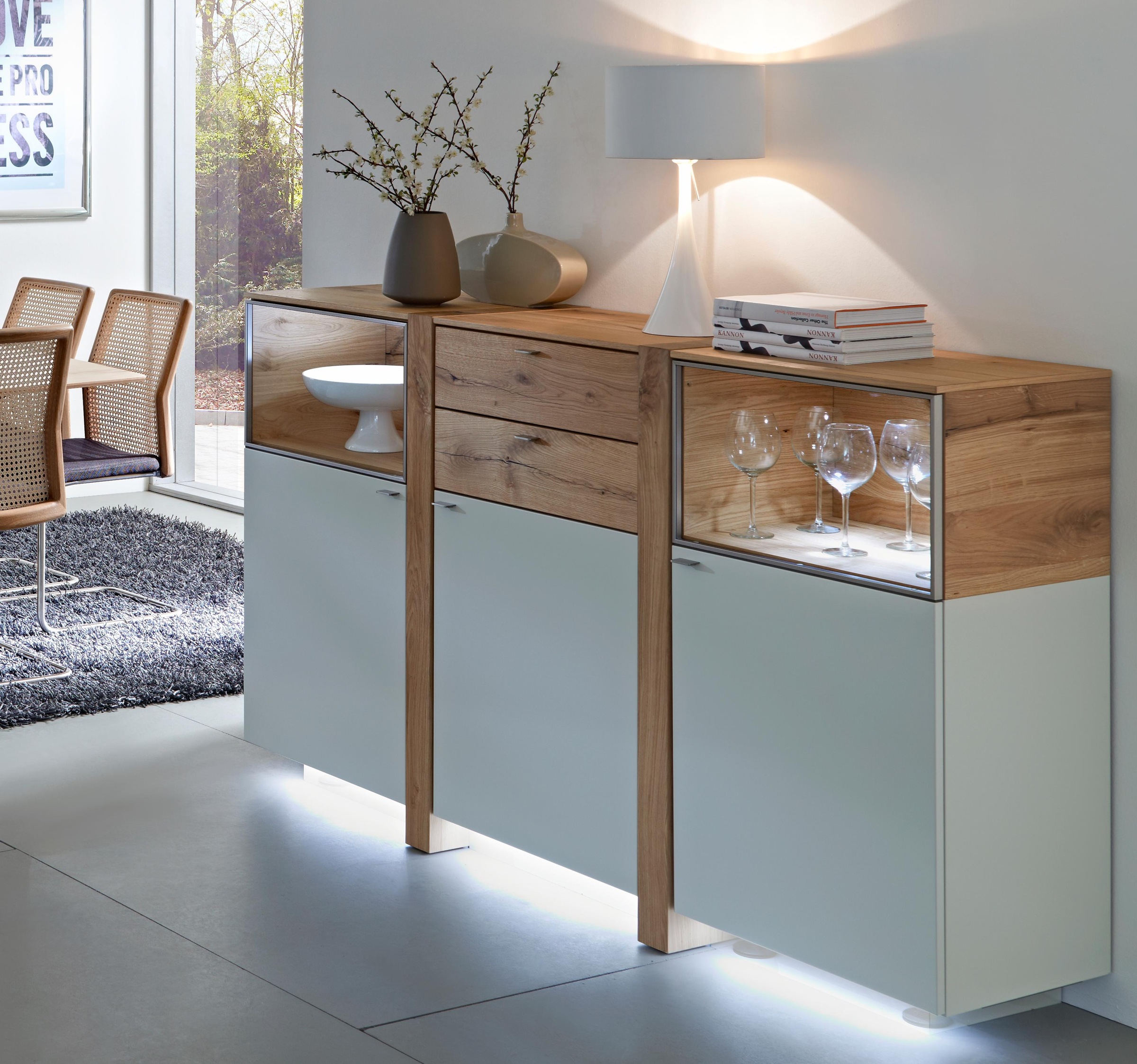 VENJAKOB Sideboard albero, Breite 196 cm, inklusive Beleuchtung