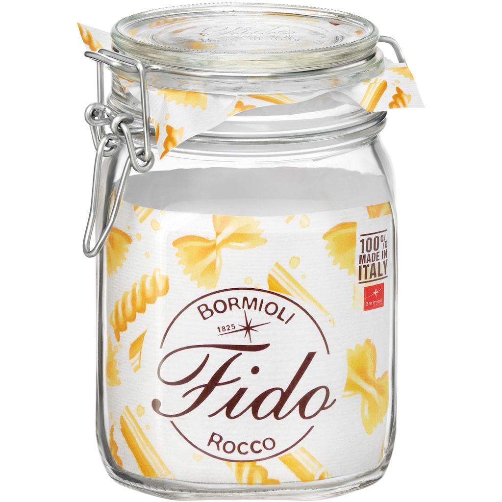 Bormioli Rocco Vorratsglas »Fido«, (Set, 6 tlg., 6 Stück, 1,0l Fassungsvermögen)