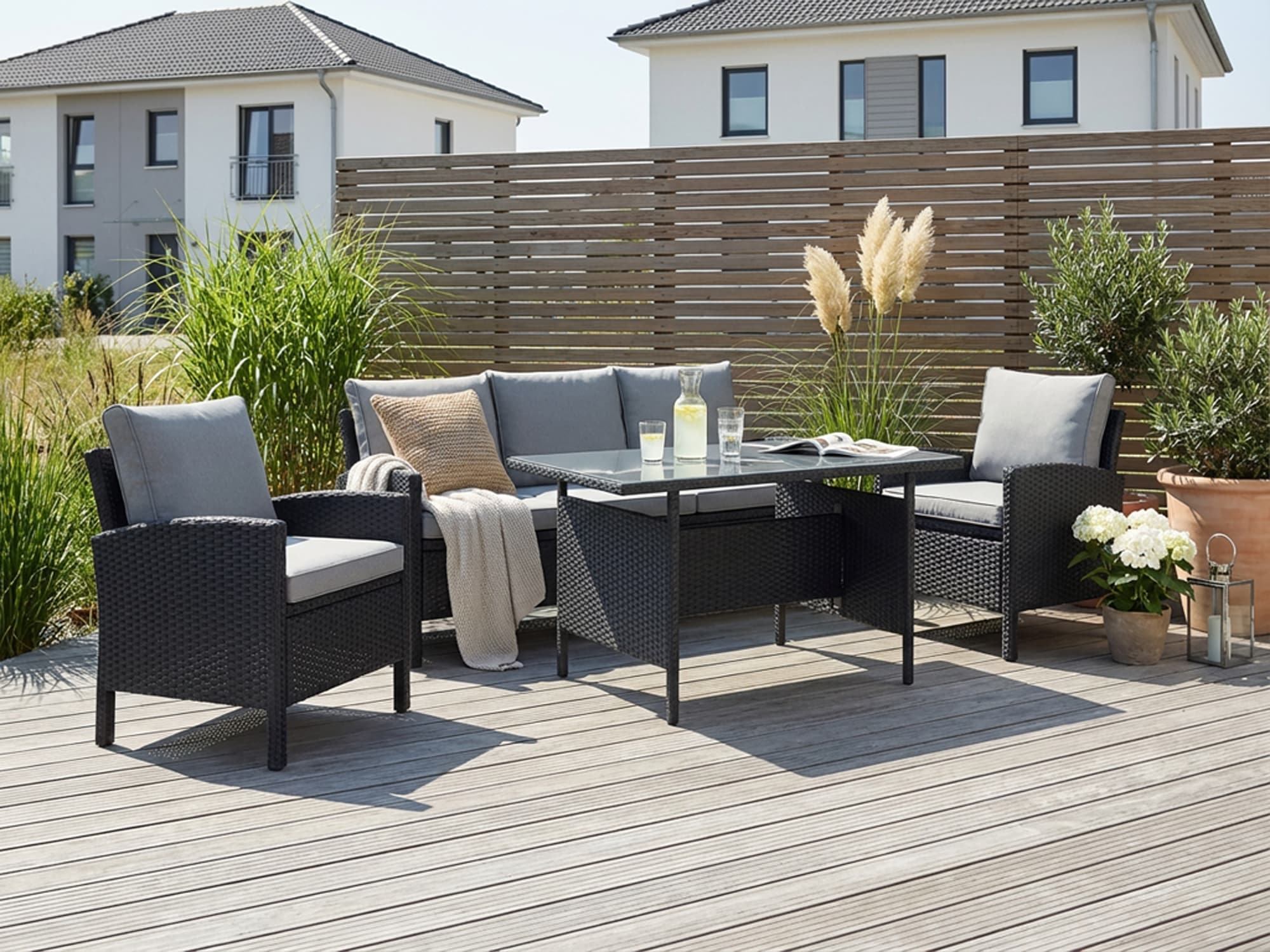 KONIFERA Gartenlounge-Set ""Brooklyn"" Set, 1x 3er Sofabank, 2 Sessel, Tisc günstig online kaufen