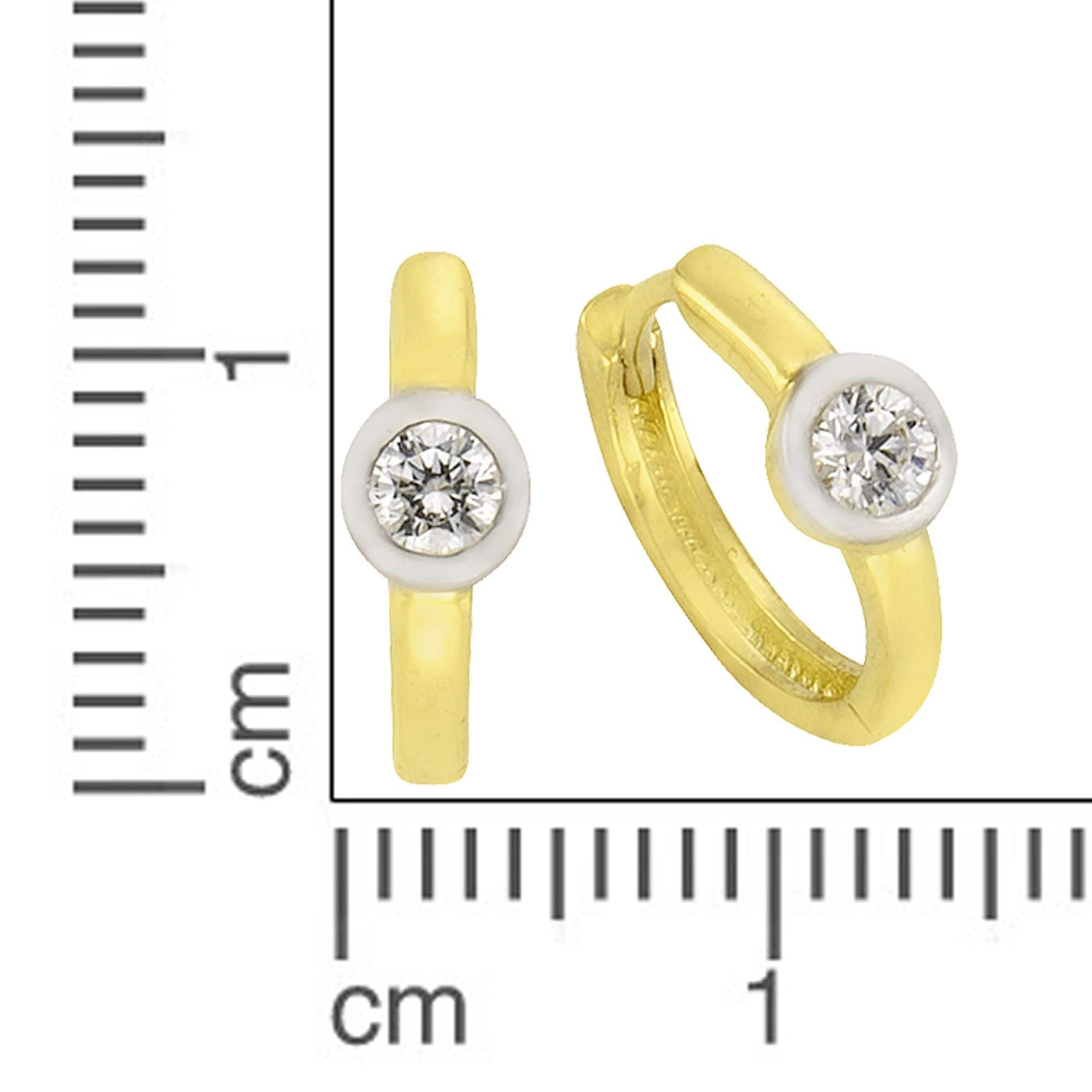 Zeeme Paar BAUR Creolen »333 | Zirkonia« zweifarbig 13mm Gelbgold