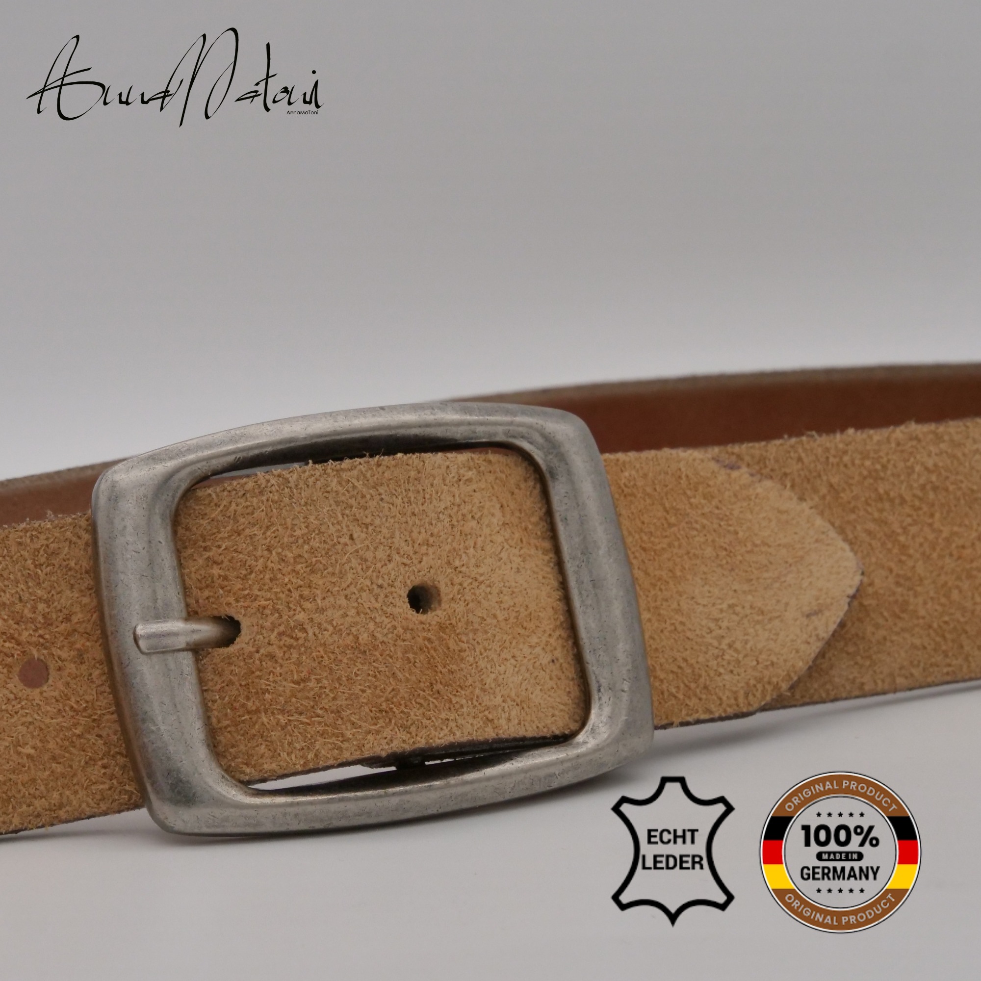 AnnaMatoni Ledergürtel "AnnaMatoni Damen Ledergürtel hochwertiges Velour Le günstig online kaufen
