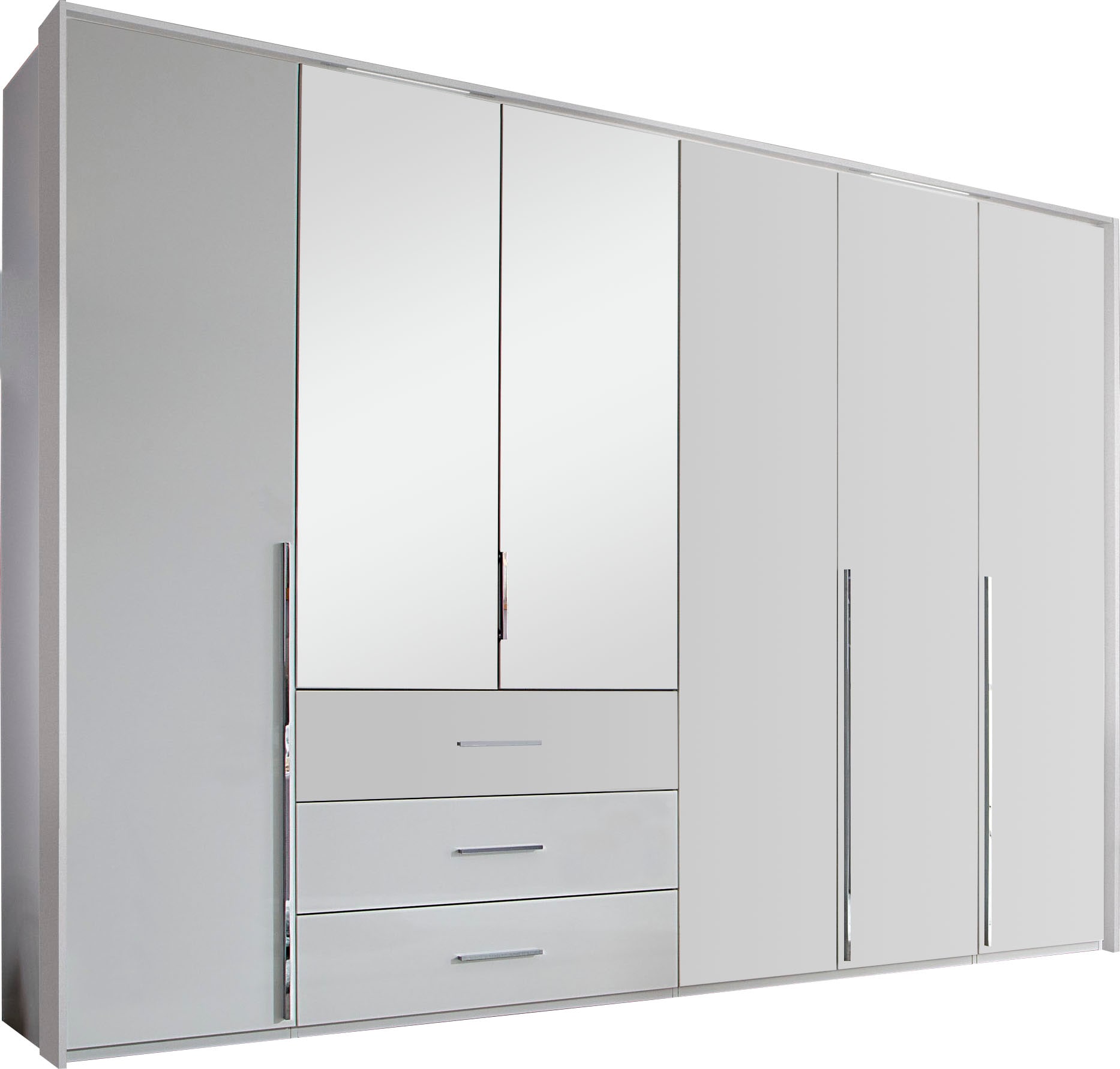 rauch Drehtürenschrank "Kleiderschrank Schrank Garderobe Wäscheschrank MONTCLAR" in den Breiten 204/254/304 cm, inkl. SOFT-CLOSE-FUNKTION, Passepartout optional mit Beleuchtung, inkl. Zubehör MADE IN GERMANY