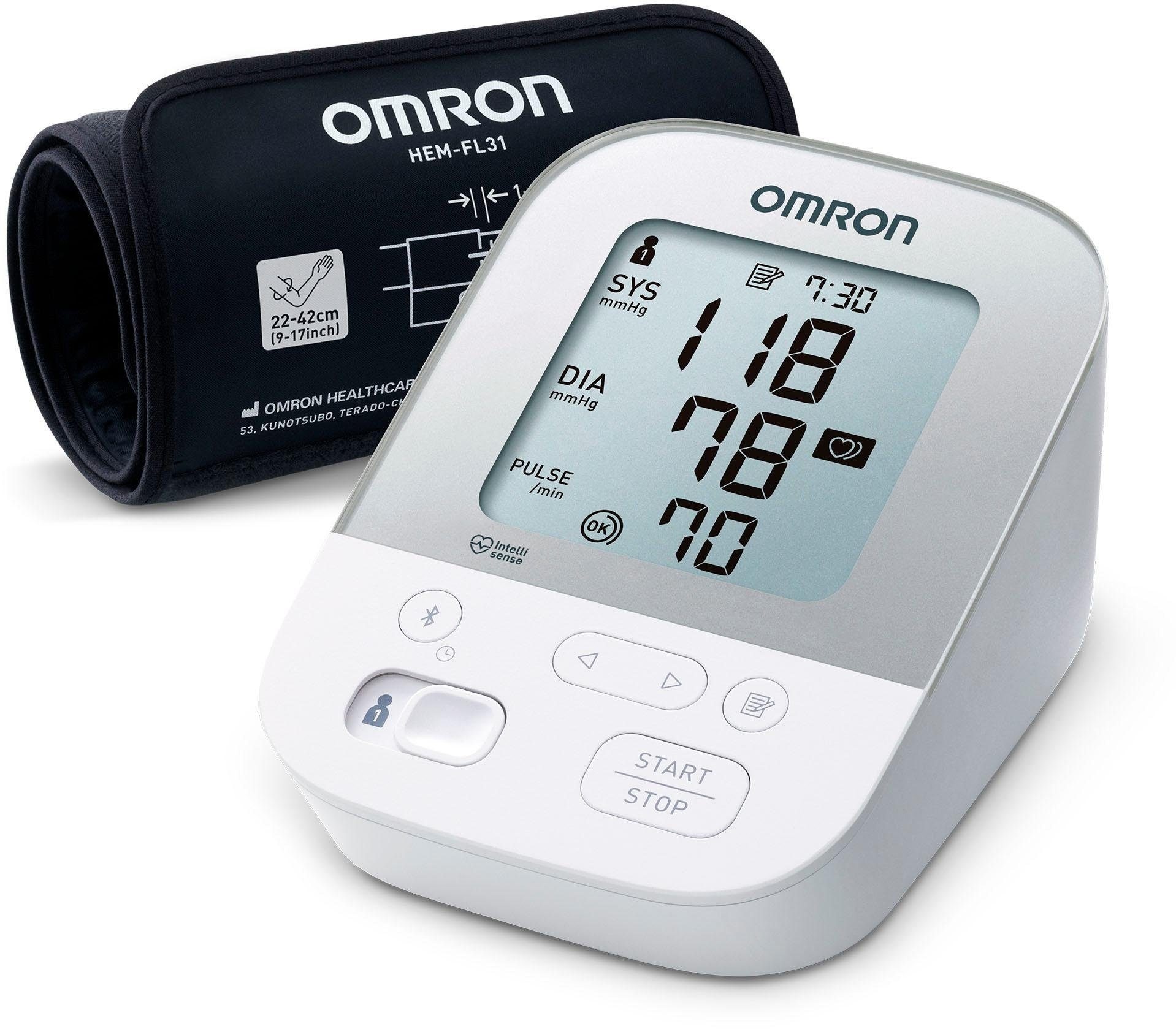 Omron Oberarm-Blutdruckmessgerät »X4 Smart«, mit Bluetooth und Intelli Wrap Manschette